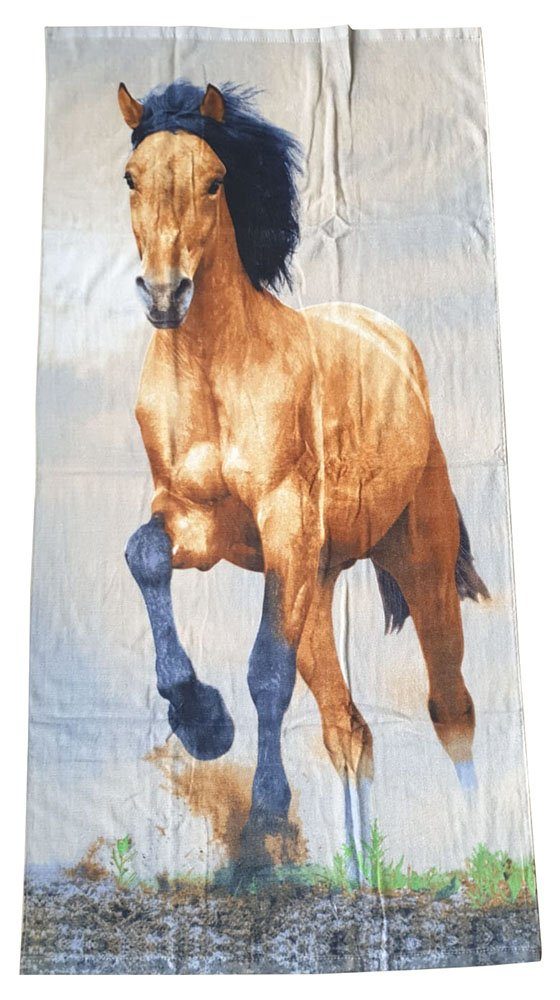Jerry Fabrics Handtuch Strandtuch Badetuch Pferdemotiv, Hengst 70 cm x 140 günstig online kaufen
