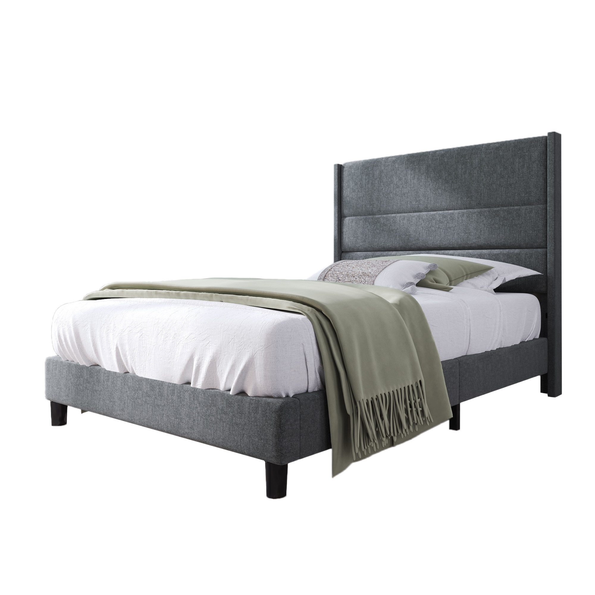 Polsterbett Holzbett Jugendbett Samtbett modernes Bett, minimalistisches Bett