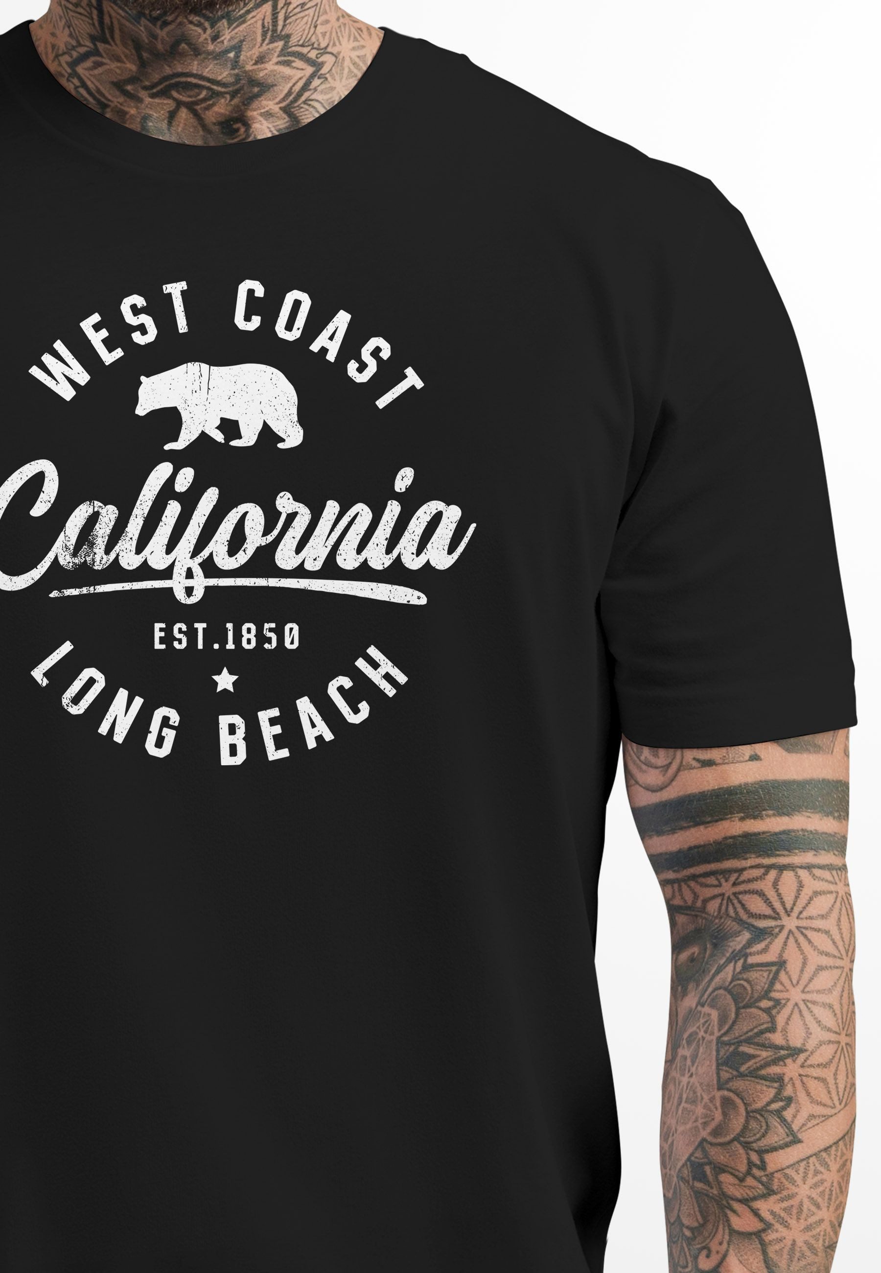 Neverless Print-Shirt Herren T-Shirt Print California günstig online kaufen