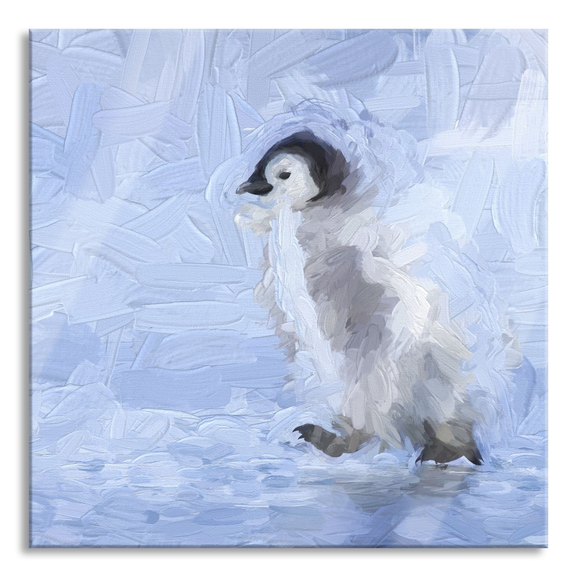 Glasbild Kaiserpinguinkücken