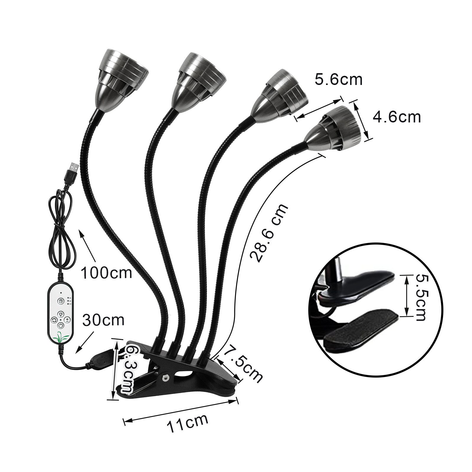 MUPOO Pflanzenlampe Vollspektrum Wachstumslampen Auto Timer,USB günstig online kaufen