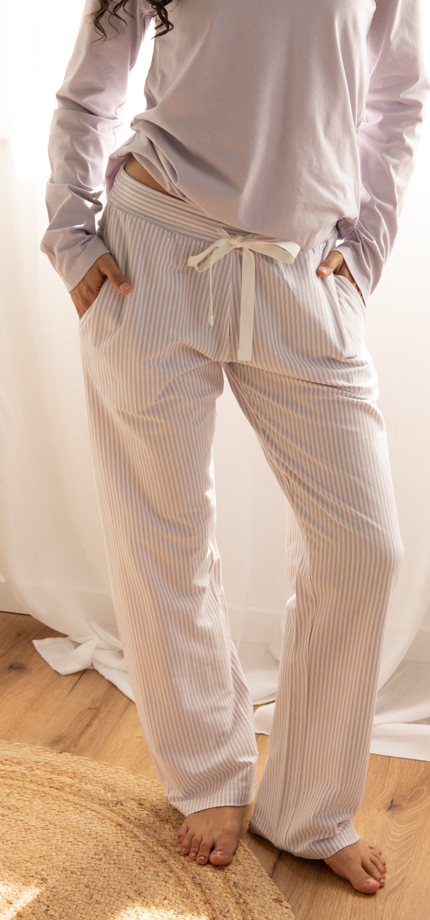 By Louise Pyjamahose Damen Schlafanzughose modisch (1-tlg) Baumwolle – Bild 4 von 4