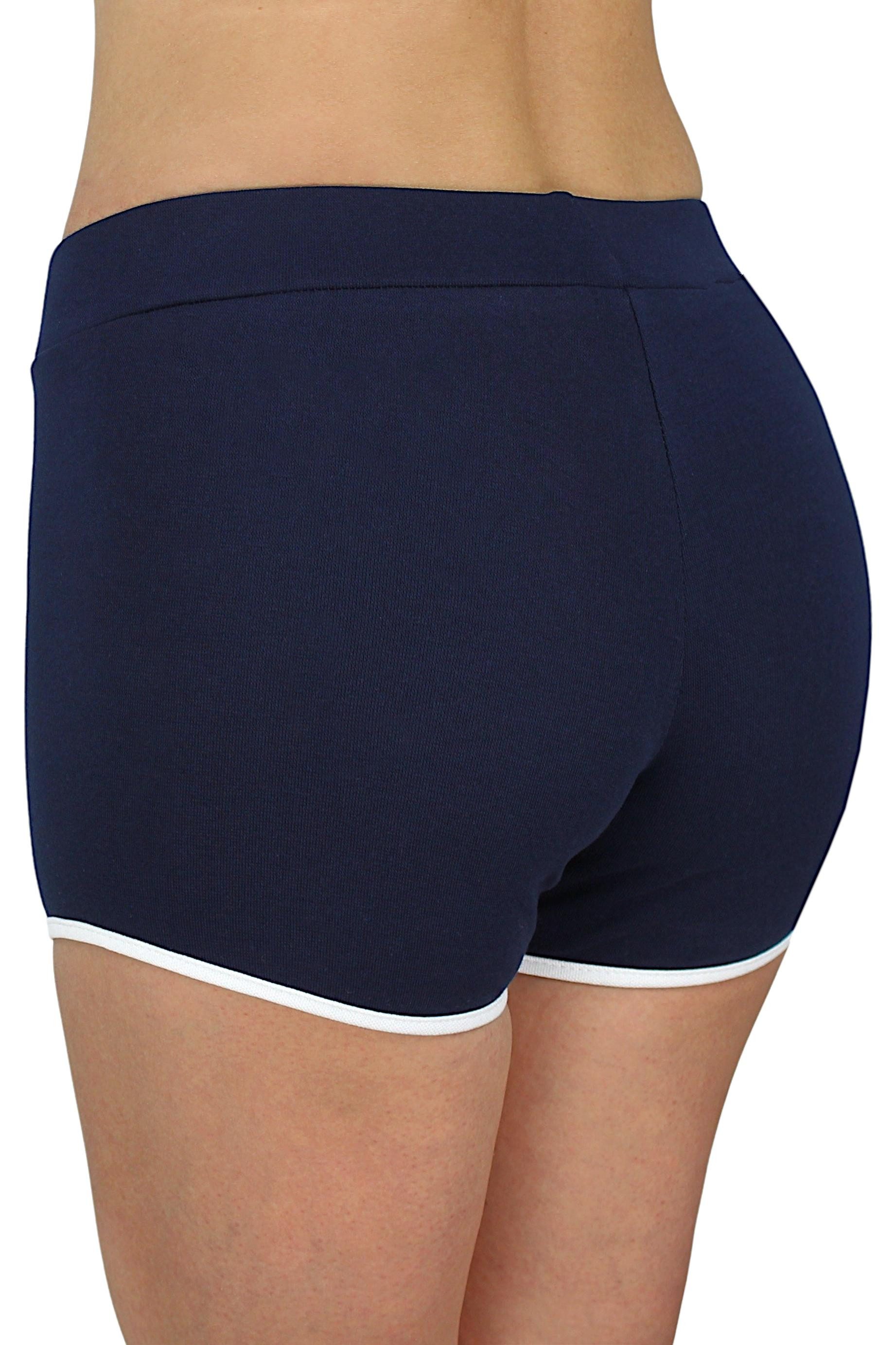 Alkato Yogashorts Alkato Damen Shorts mit Hohem Bund Hotpants Radlerhose Long Shorts