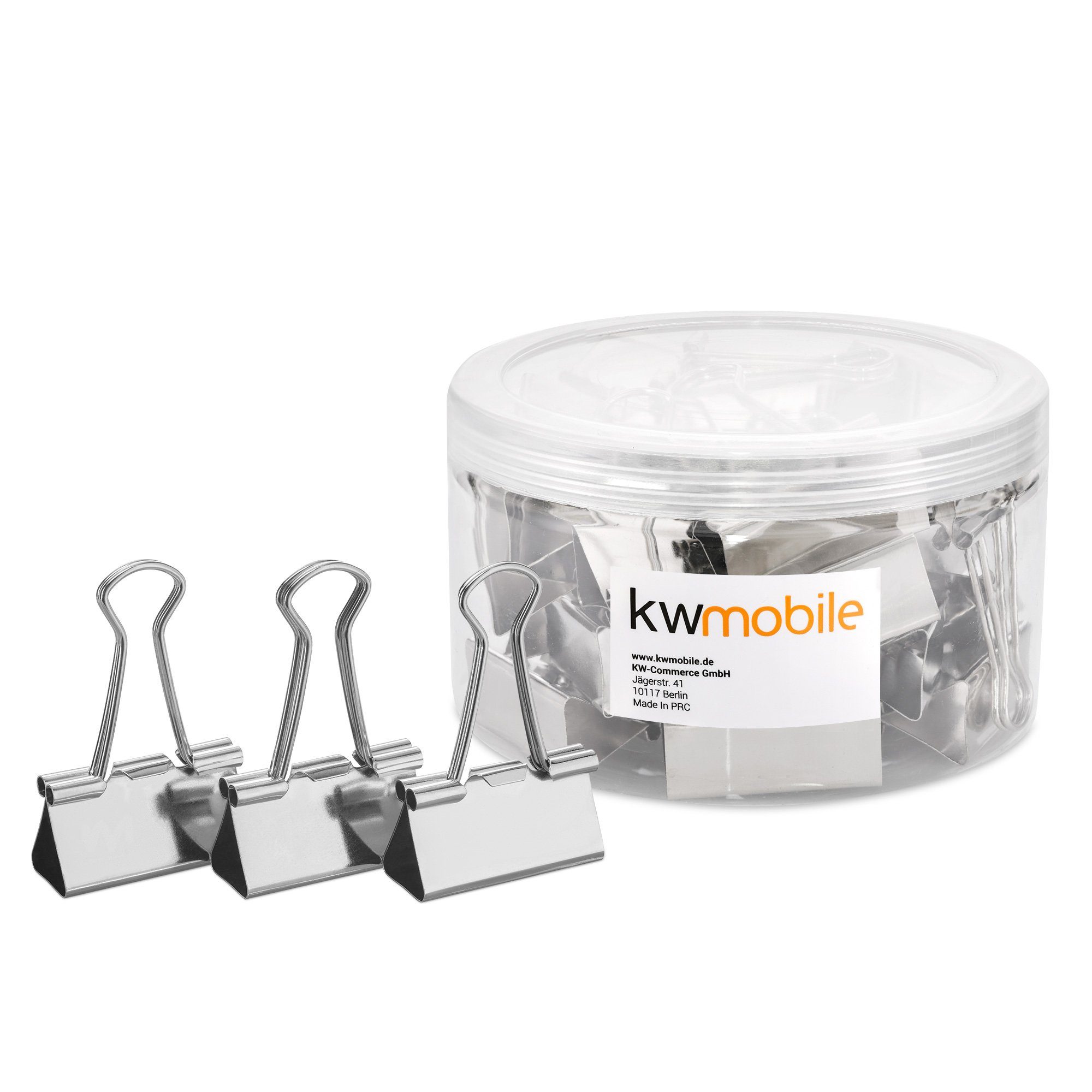 kwmobile Büroklammer 24x Foldback Klammern Set - 41mm - Vielzweckklammer Büro Clips