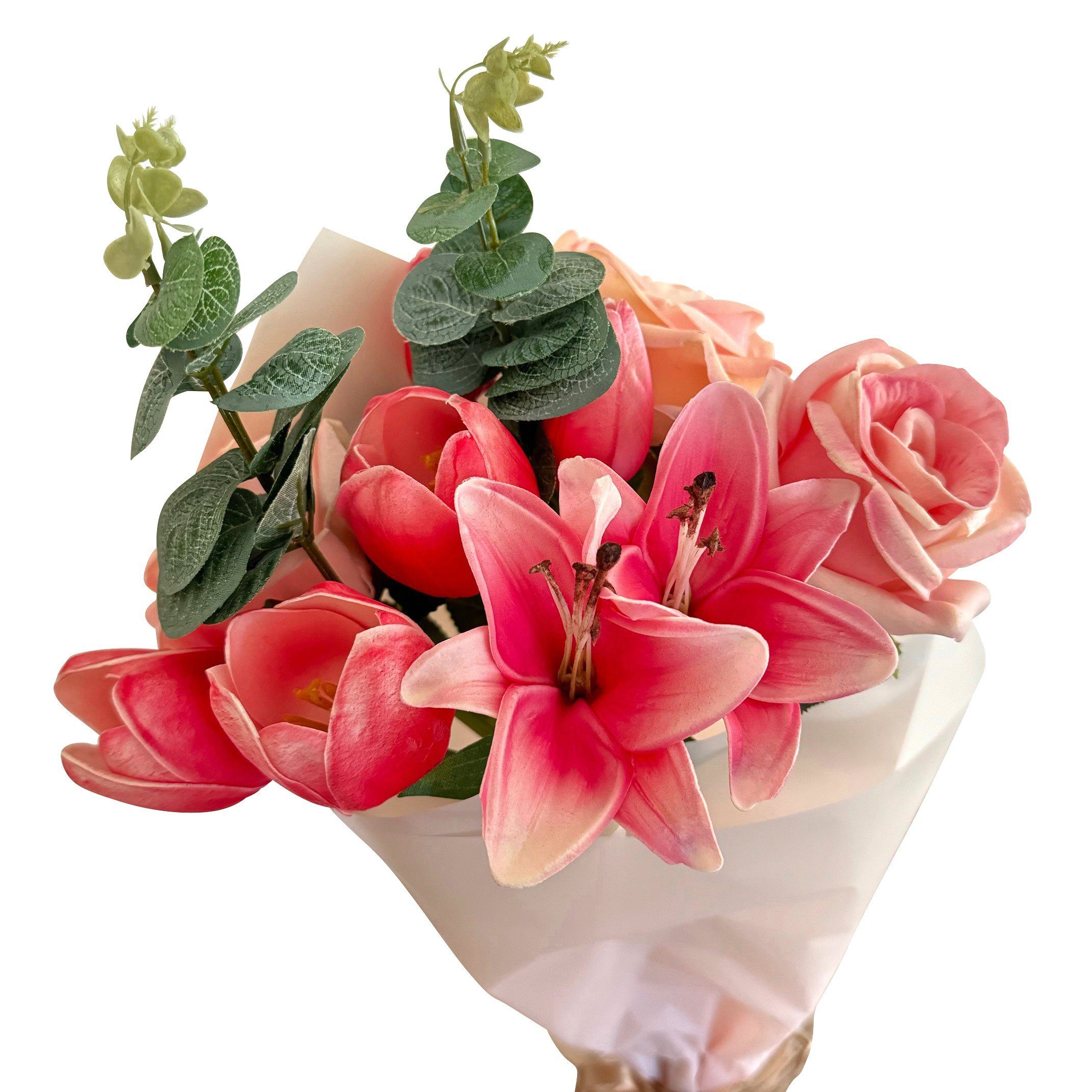 Kunstblumenstrauß Künstliche Blumen aus Rosen, Lilien günstig online kaufen
