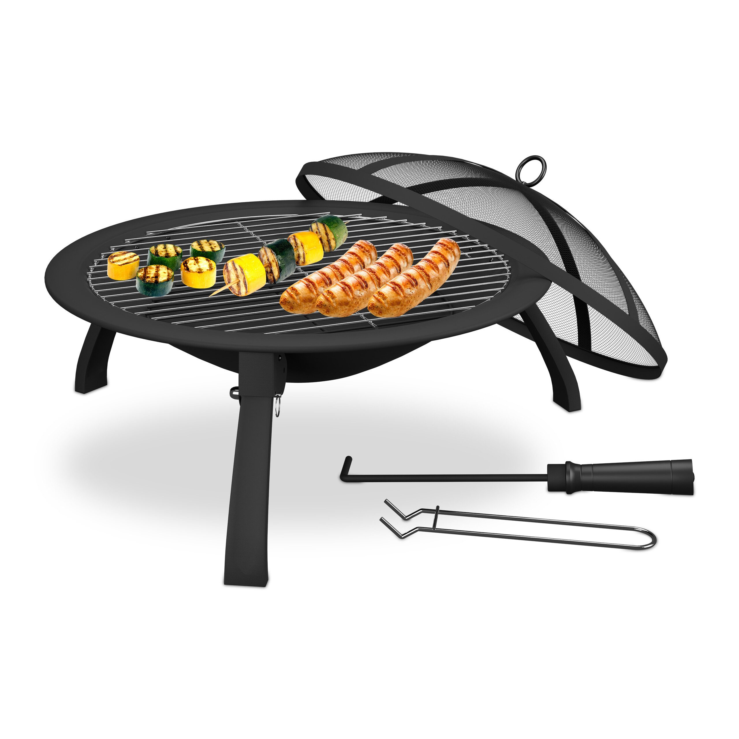 relaxdays Feuerschale mit Grillrost günstig online kaufen