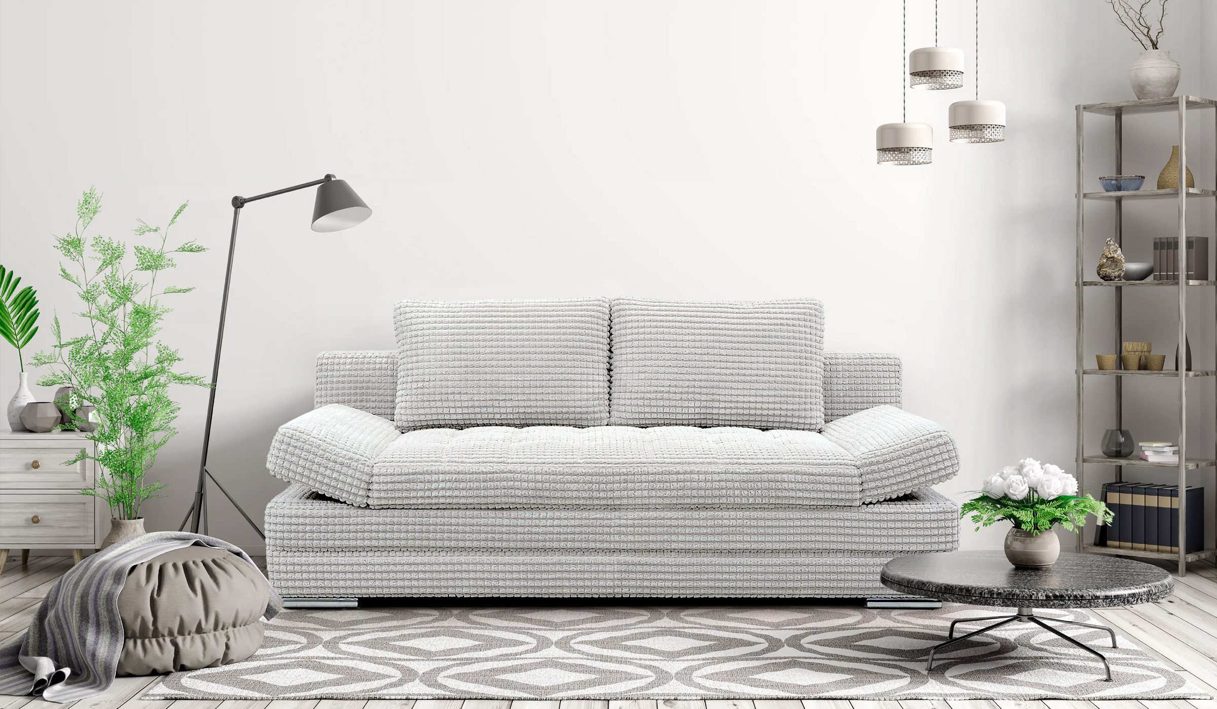 Hygger Möbelhaus Schlafsofa „Barni" Sofa mit Bettfunktion und Bettkasten, I günstig online kaufen