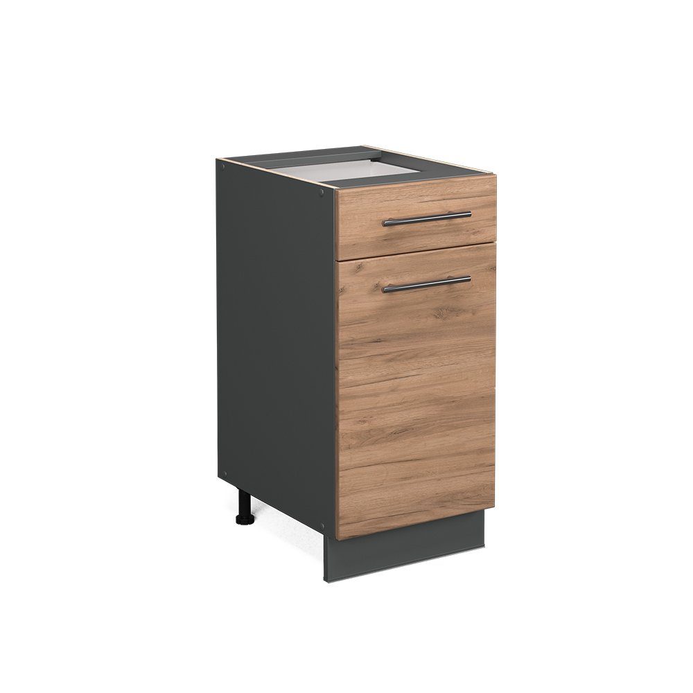 Vicco Unterschrank Fame-Line, Goldkraft Eiche/Anthrazit, 40 cm ohne Arbeitsplatte (1-St)