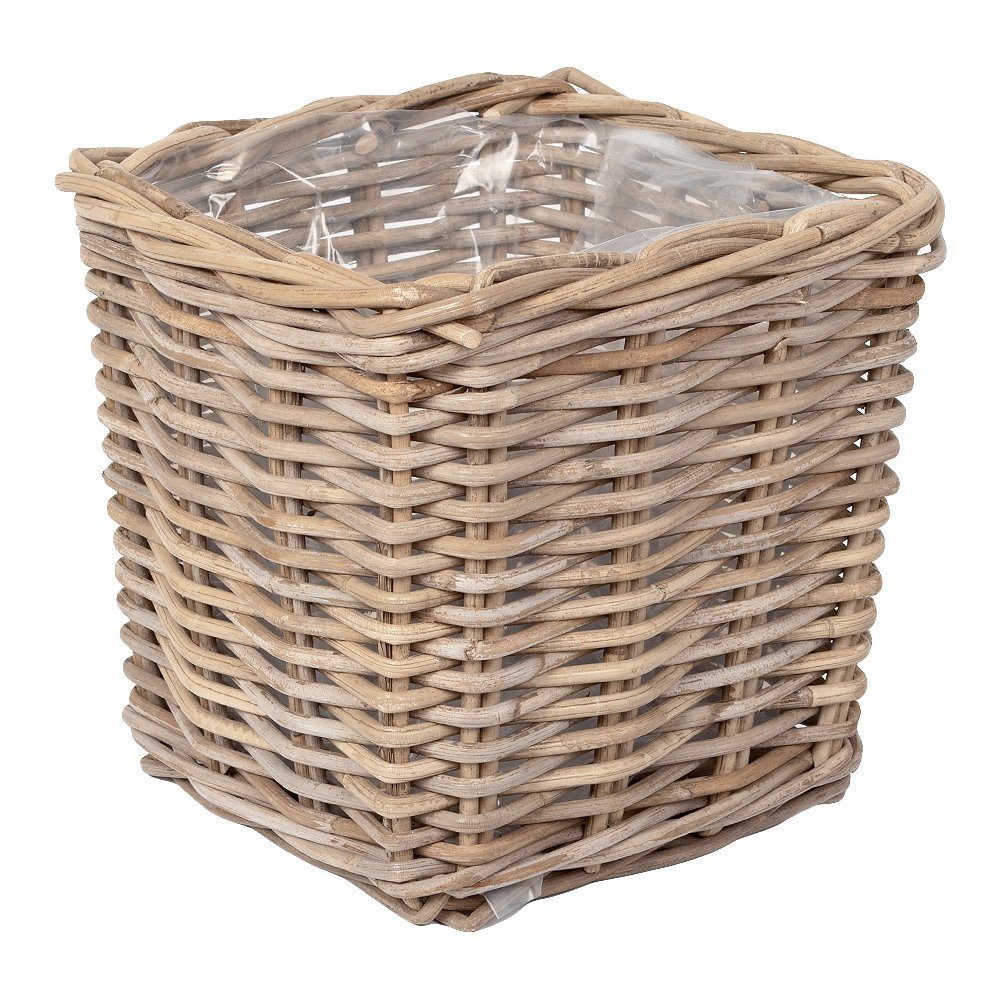 LebensWohnArt Pflanzschale Rattan Pflanzkorb VERONA-Quadratisch ca.25cm günstig online kaufen