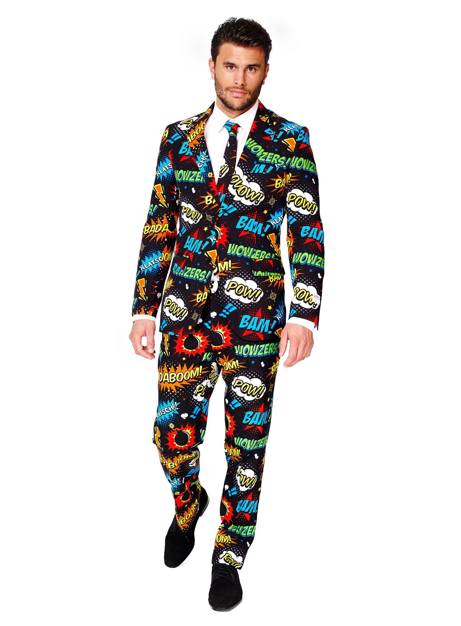 Opposuits Partyanzug Badaboom Kostüm Anzug - für Karneval Halloween, Ausgefallene Anzüge für coole Männer