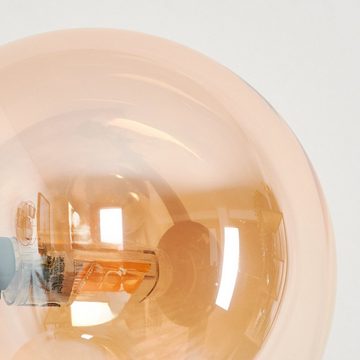 hofstein Stehlampe Stehlampe aus Metall/Glas in Schwarz/Bernsteinfarben, ohne Leuchtmittel, Standlampe im Retro-Design aus Glas, 5 x G9, ohne Leuchtmittel