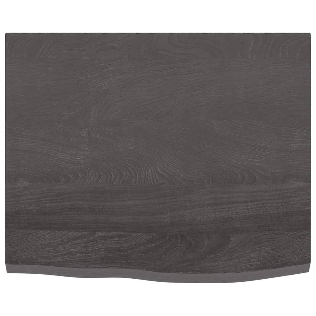 Massivholz Behandelt Eiche cm 60x50x2 Tischplatte Dunkelgrau furnicato