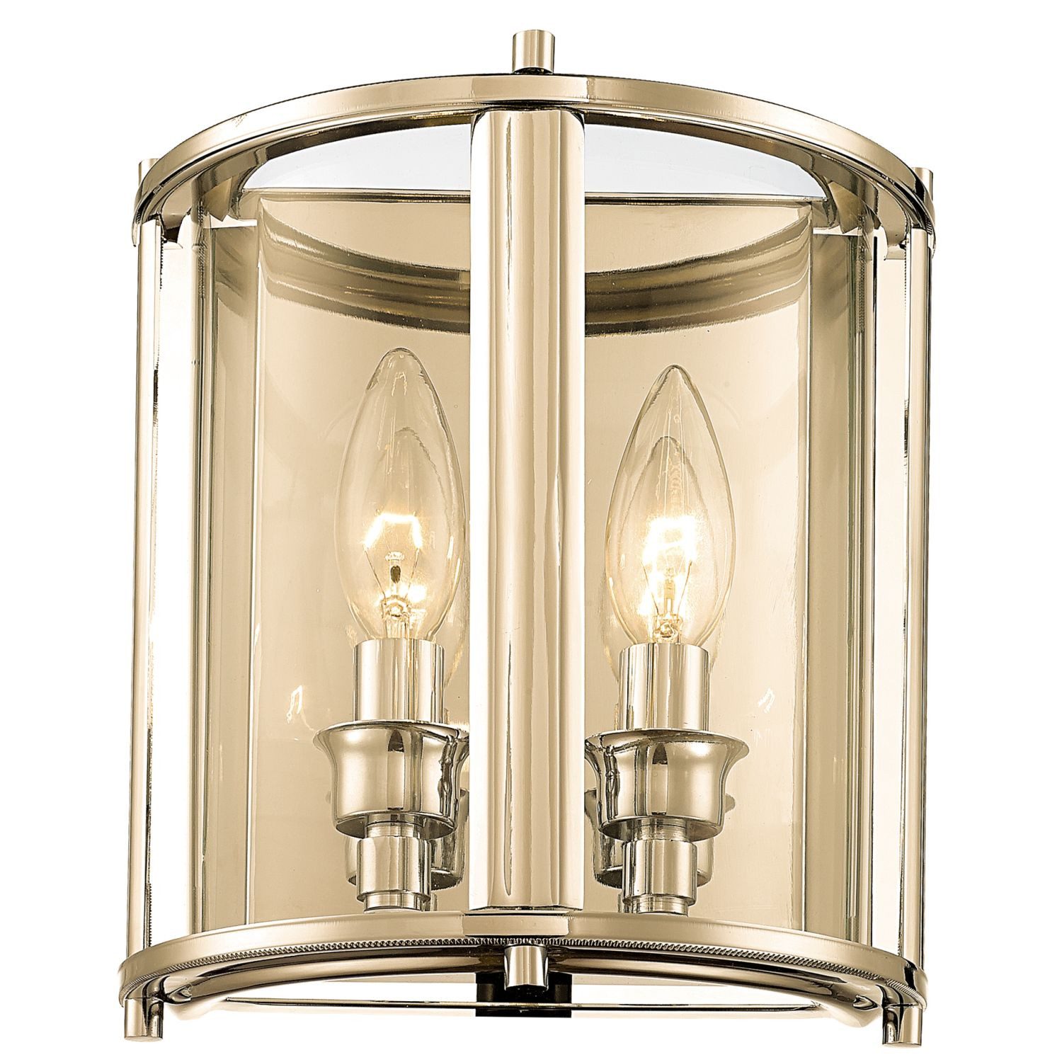 Licht-Erlebnisse Wandleuchte JASSON, ohne Leuchtmittel, Vintage Design klein 23 cm hoch in Gold E14 2-flammig Glas Metall