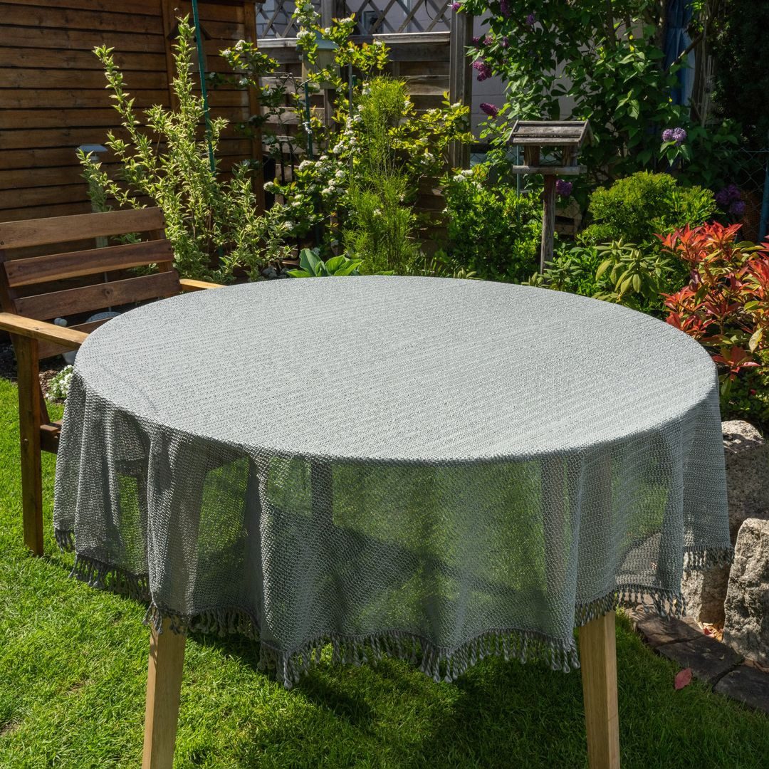 laro Tischdecke Gartentischdecke Wetterfest Rutschfest Rund