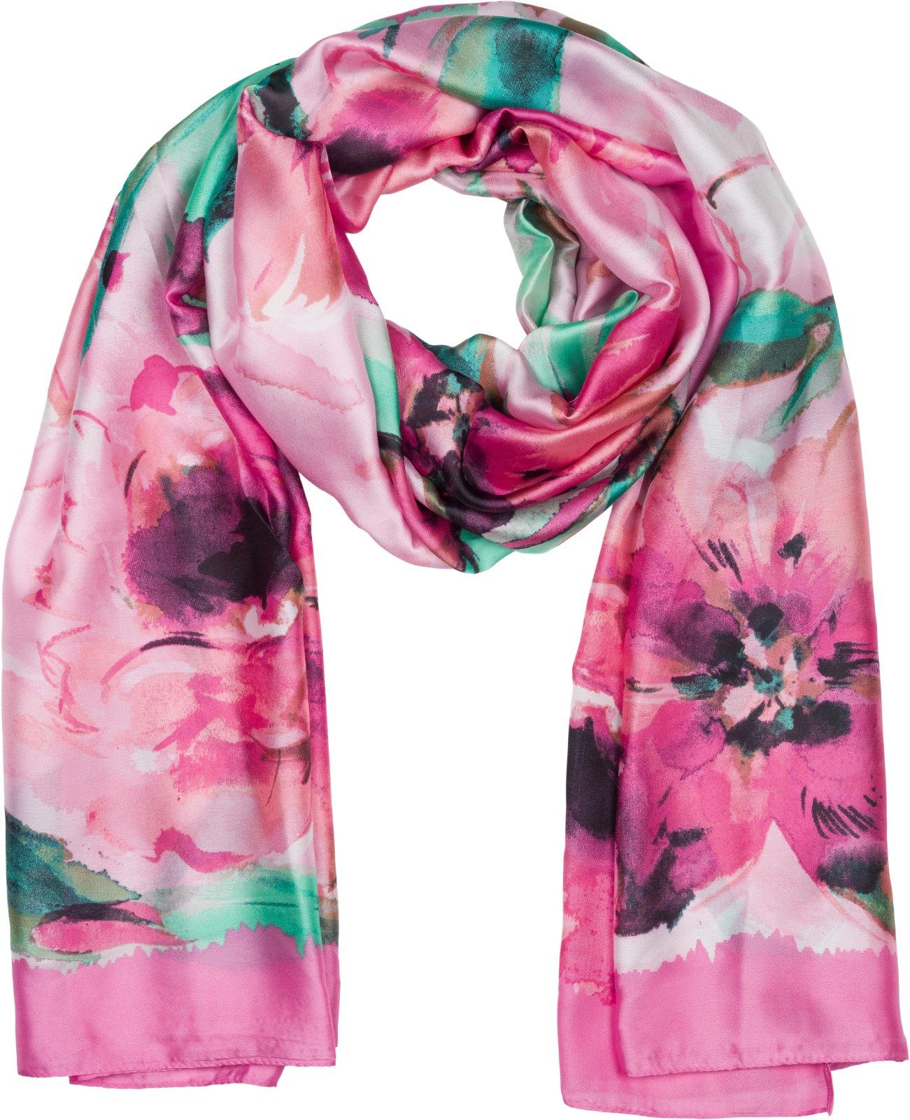 Modeschal Schal mit Aquarell Blumen Muster