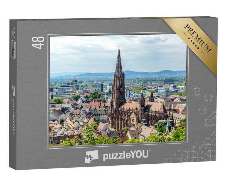 puzzleYOU Puzzle Freiburg im Breisgau mit Freiburger Münster, 48 Puzzleteile, puzzleYOU-Kollektionen Freiburger Münster