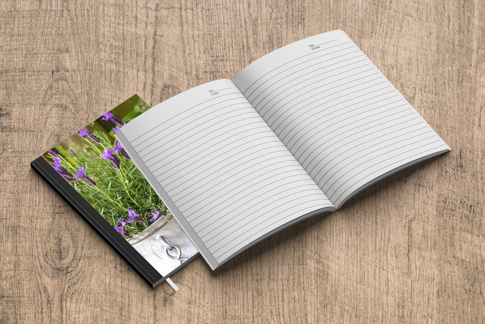 MuchoWow Notizbuch Lavendel in Haushaltsbuch Milchkännchen, Tagebuch, Seiten, 98 einem Notizheft, Merkzettel, Journal, A5