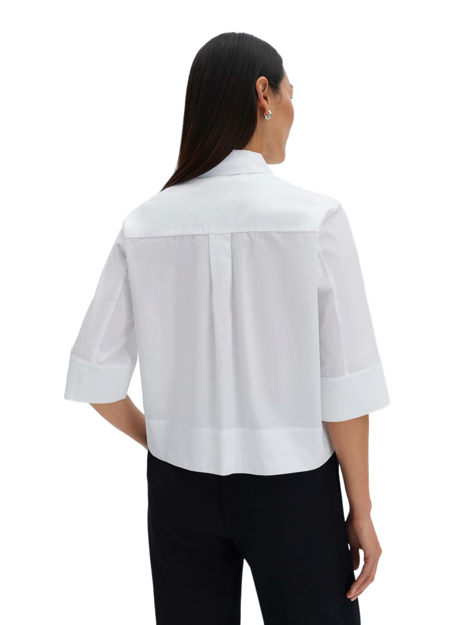 someday Blusenshirt weiß,Casual,Baumwolle,Unifarben,Hemdblusenkragen,1/2 Arm,Boxy Fit