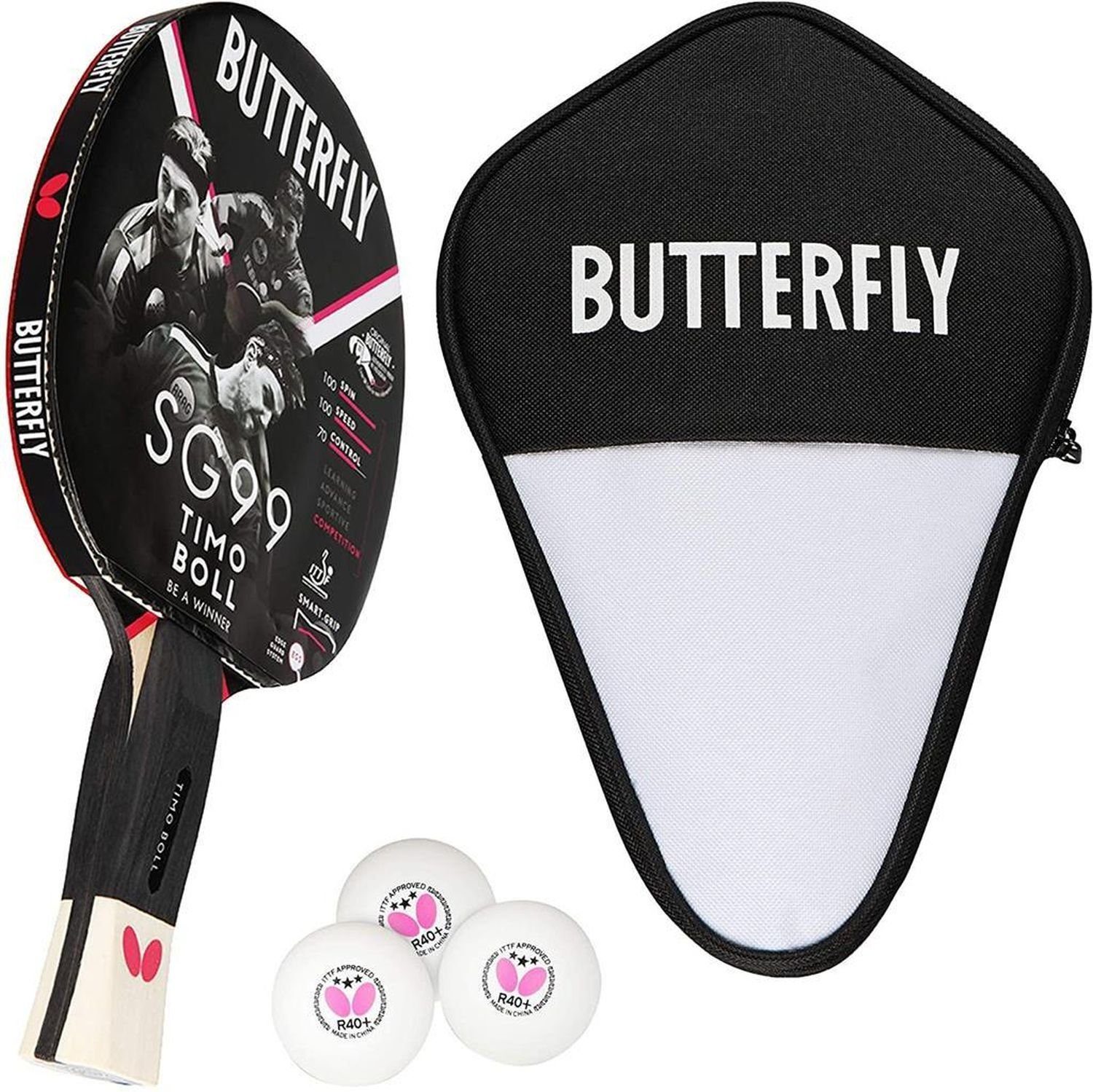 Tischtennisschläger 1x Timo Boll SG99 + Cell Case 1 + Bälle