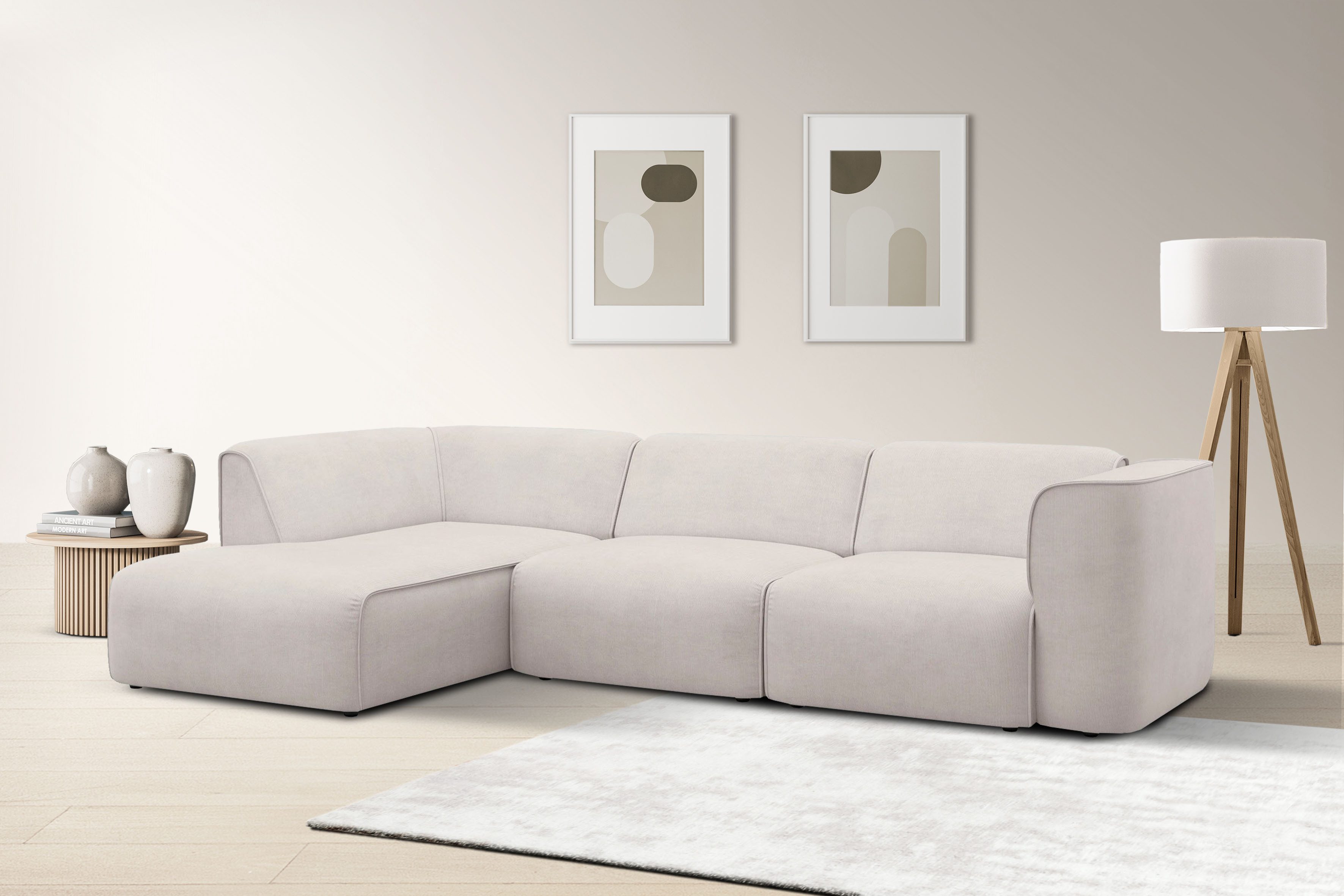 Ecksofa Merid L-Form, jederzeit durch Module erweiterbar, B/T/H: 295/162/70 cm