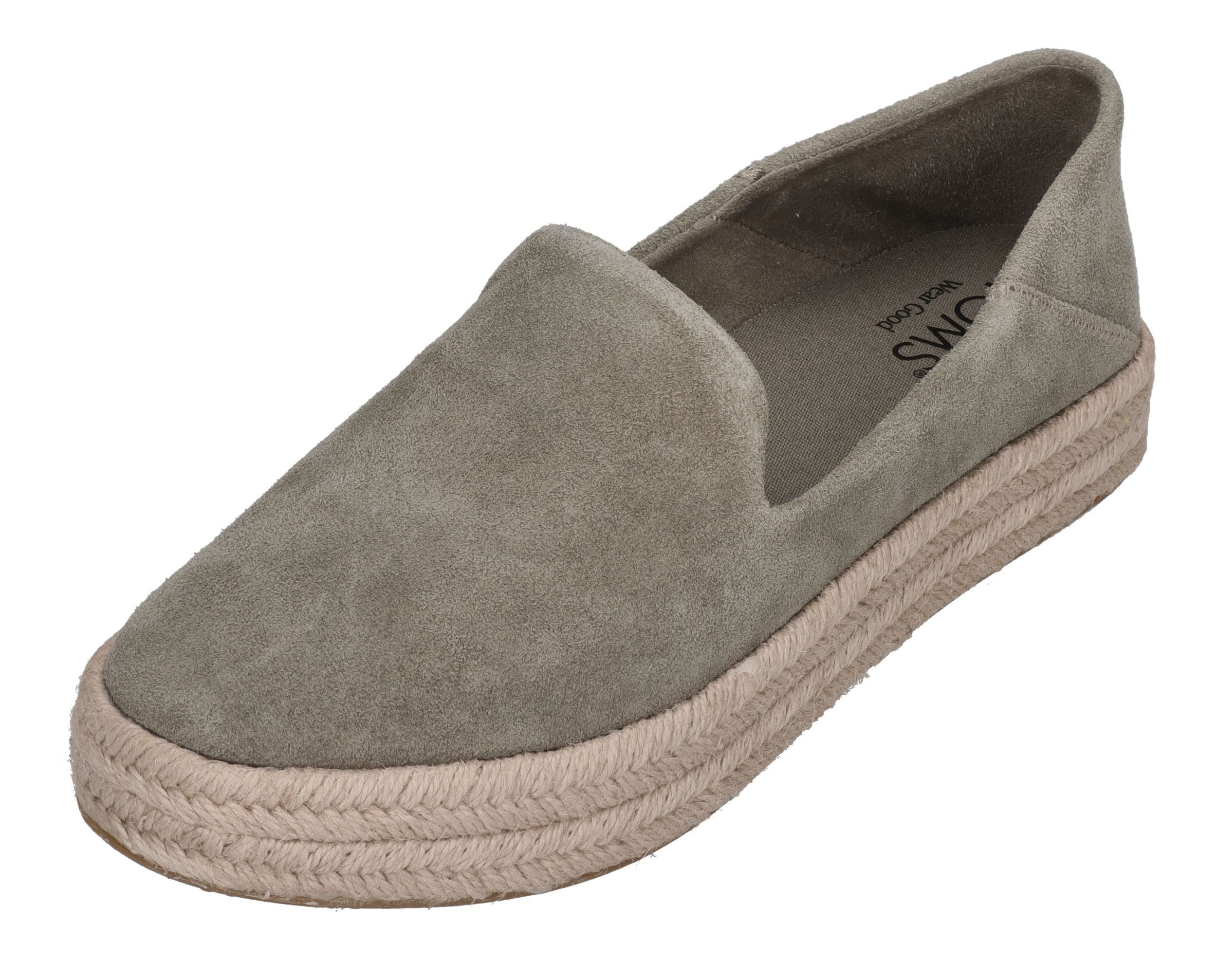 TOMS CAROLINA Espadrille Vetiver Grey Suede