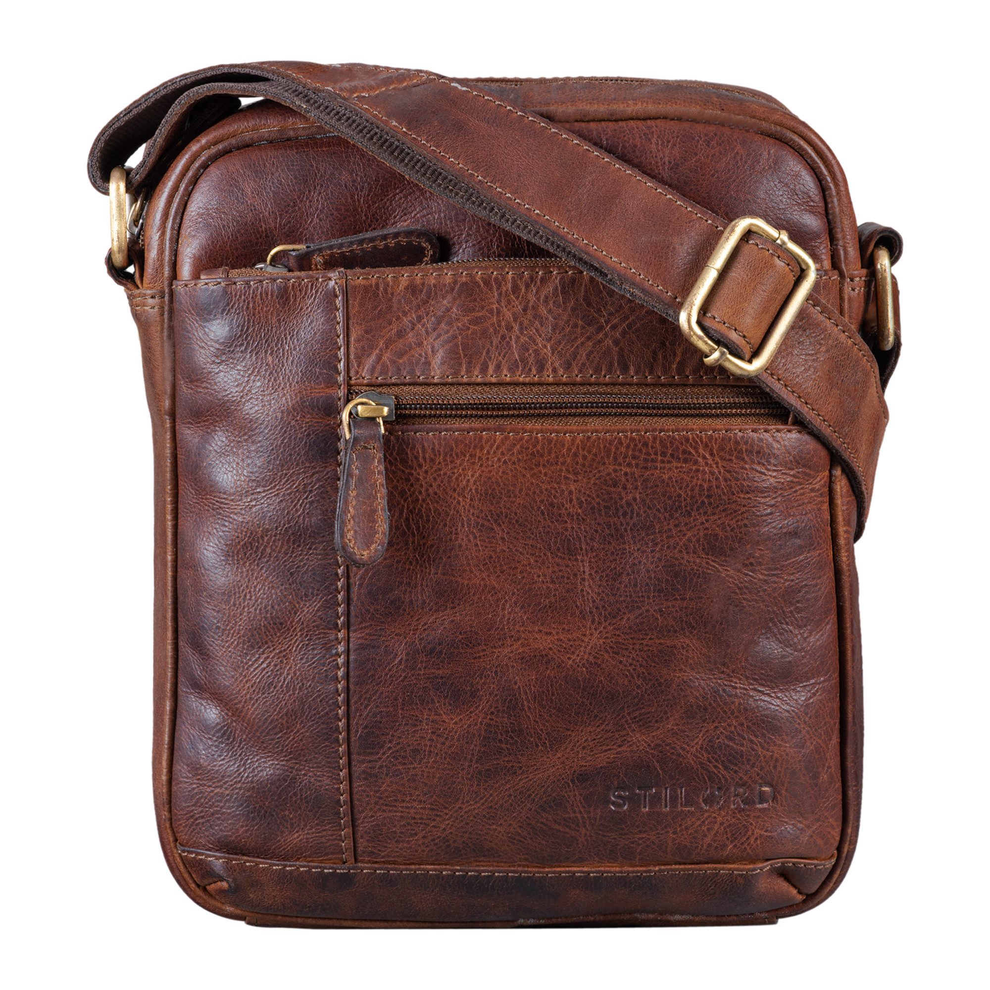 Schultertasche "Diego" Vintage Herrentasche Leder klein