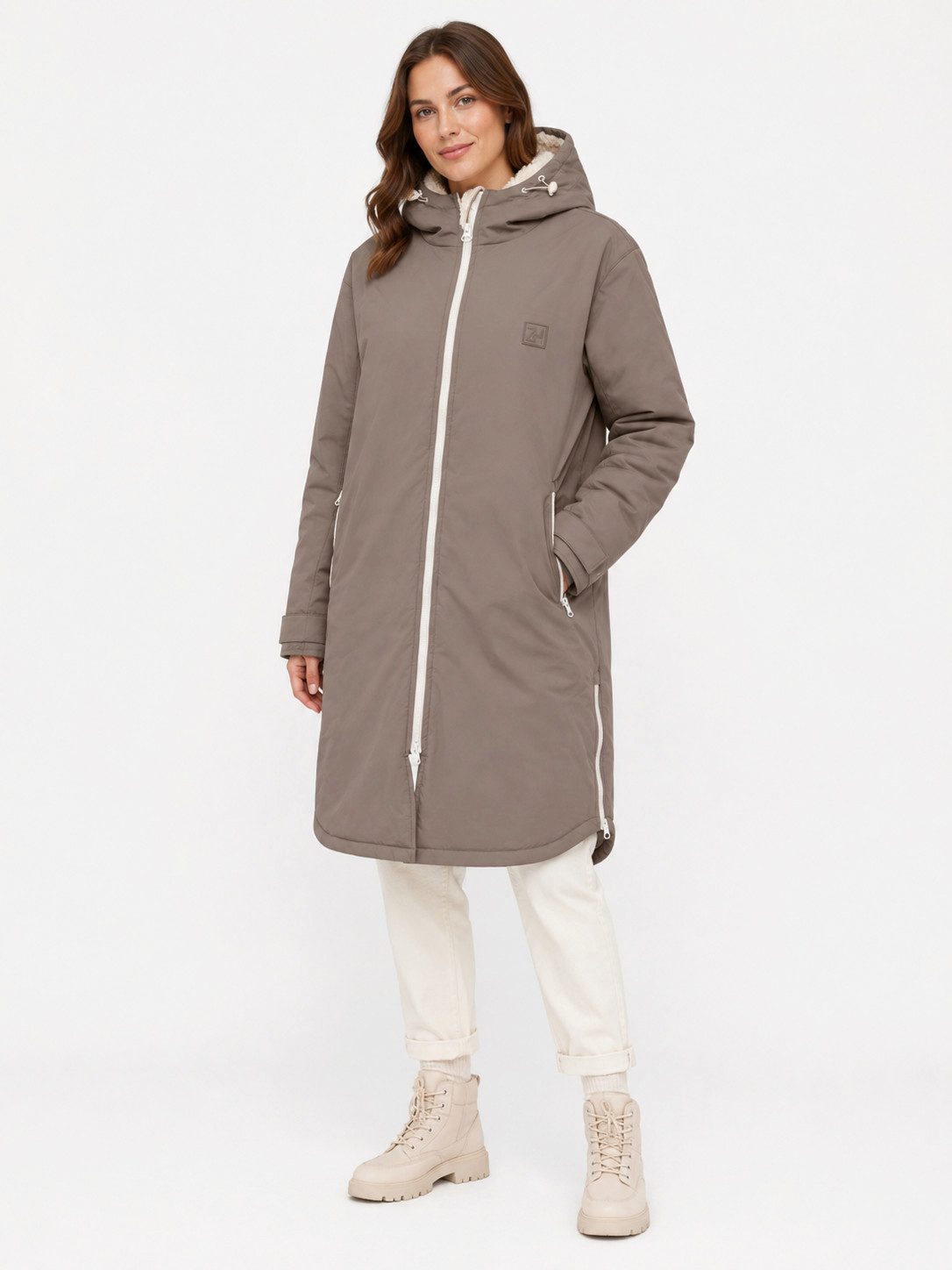 Zwillingsherz Windbreaker Oversize "Windjacke" Seitentaschen, Kapuze, Weicher Stoff, Fällt größer aus