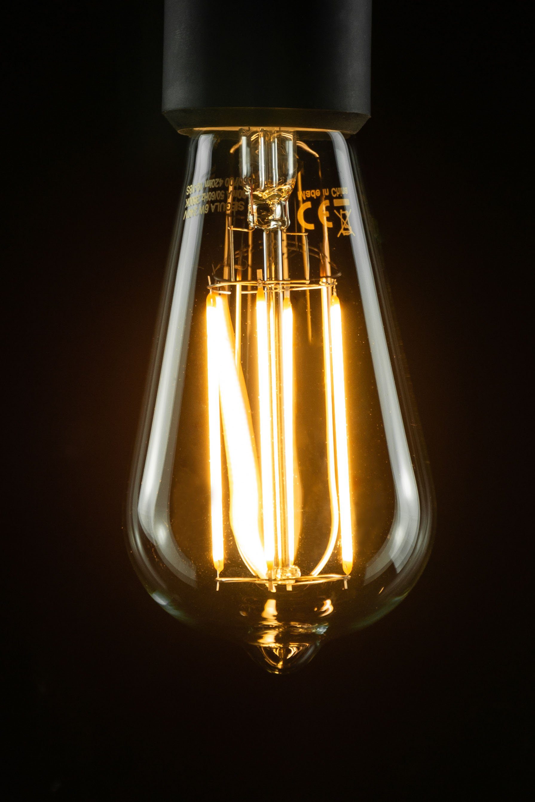 SEGULA LED-Leuchtmittel Vintage Line, E27, 1 St., Warmweiß, dimmbar, Rustika Lampe, klar, 2700K, E27
