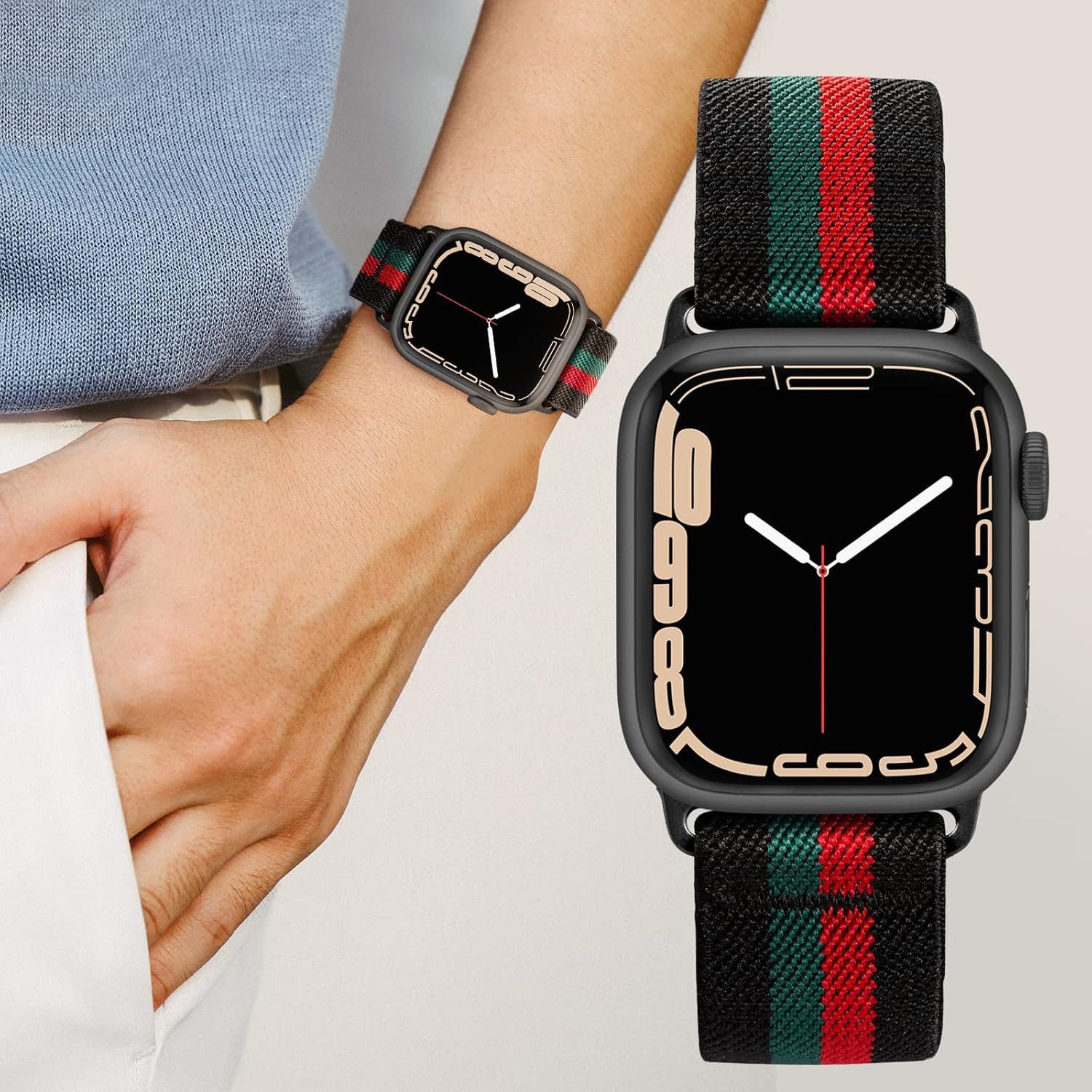 ibettertec Smartwatch-Armband Geflochtenes Armband Kompatibel mit Apple Watch für Damen Herren