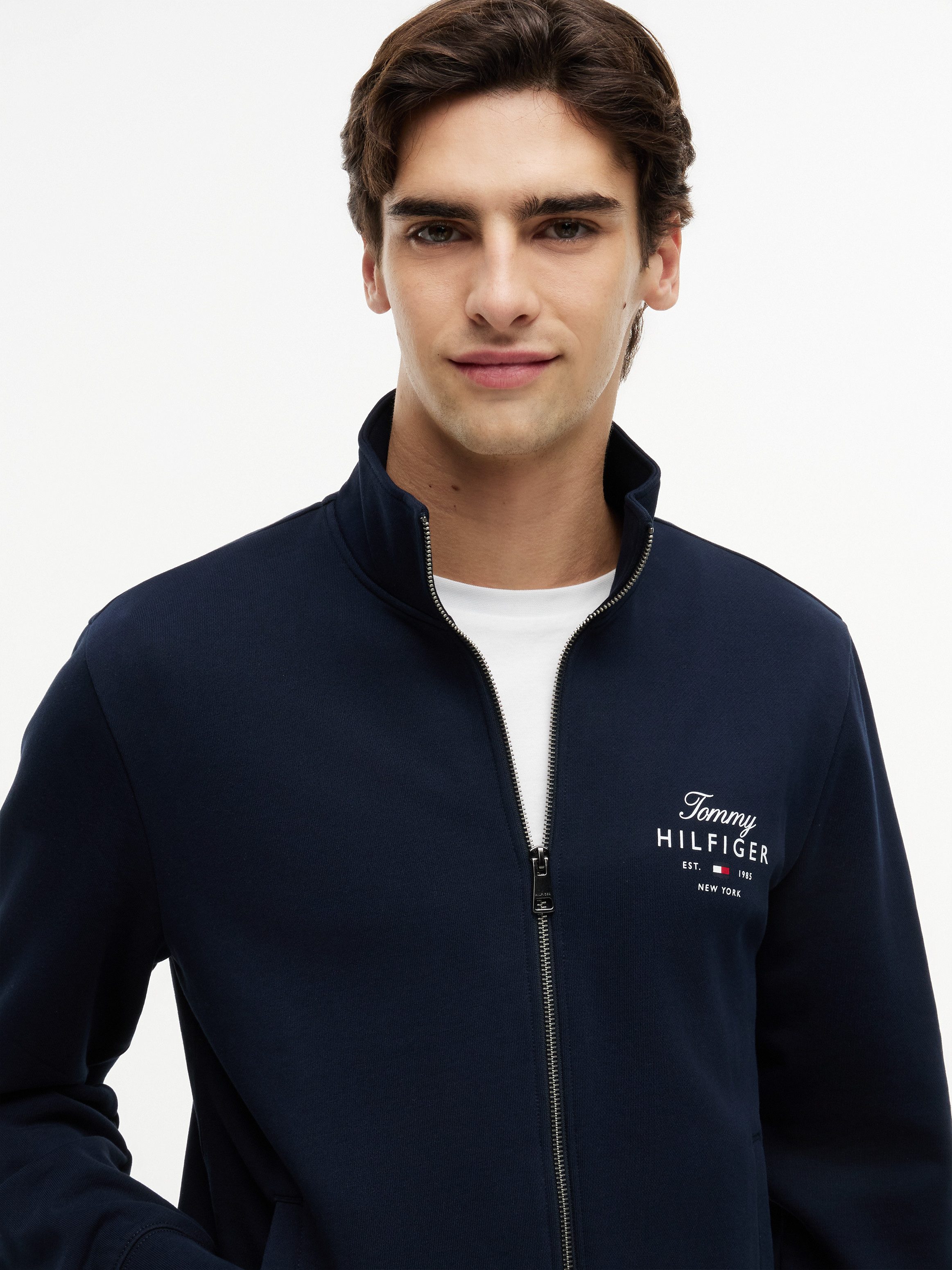 Tommy Hilfiger Sweatjacke SCRIPT STACK FZ STAND COLLAR