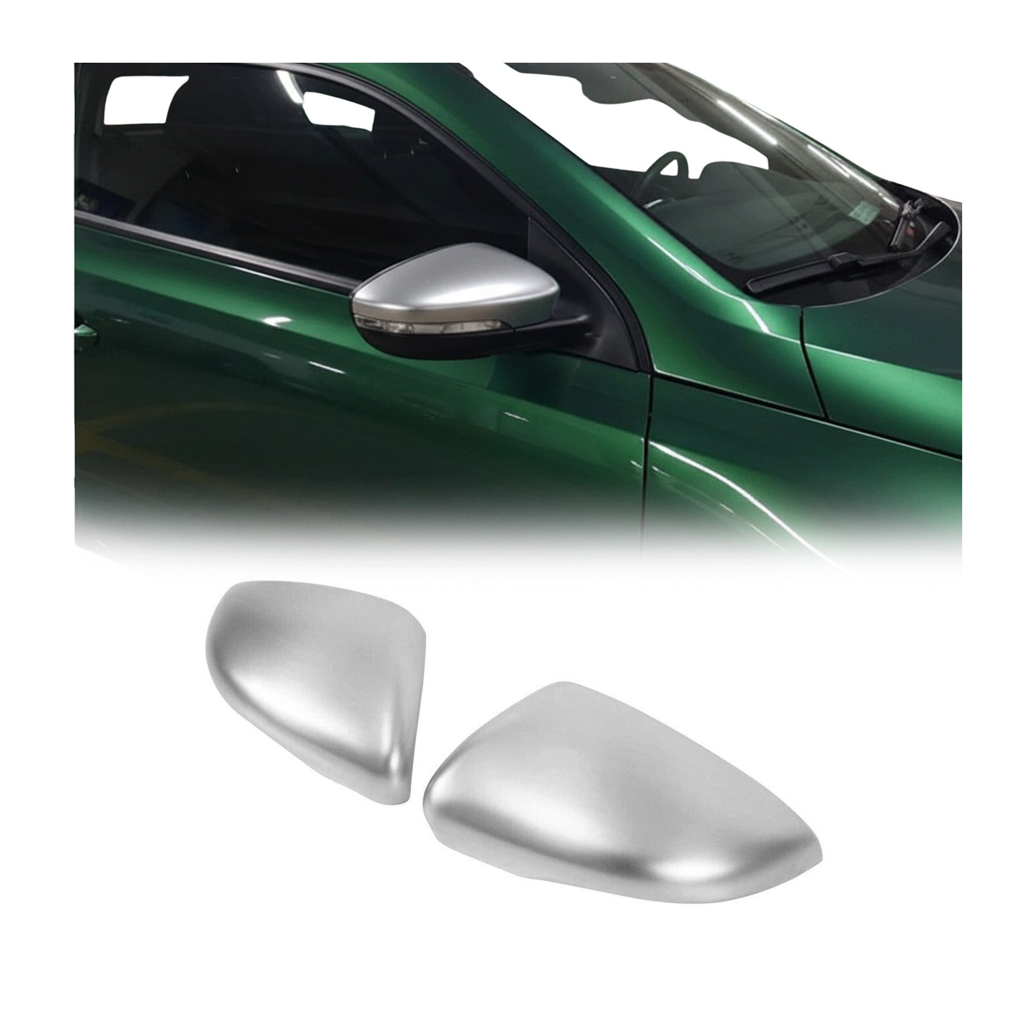 OMAC Zierleisten-Aufkleber Spiegelkappen für VW Golf 6 2008-2012 Edelstahl Silber 2tlg, (2tlg), Langlebig,Einfache Reinigung,Einfache Installation,Rostbeständig