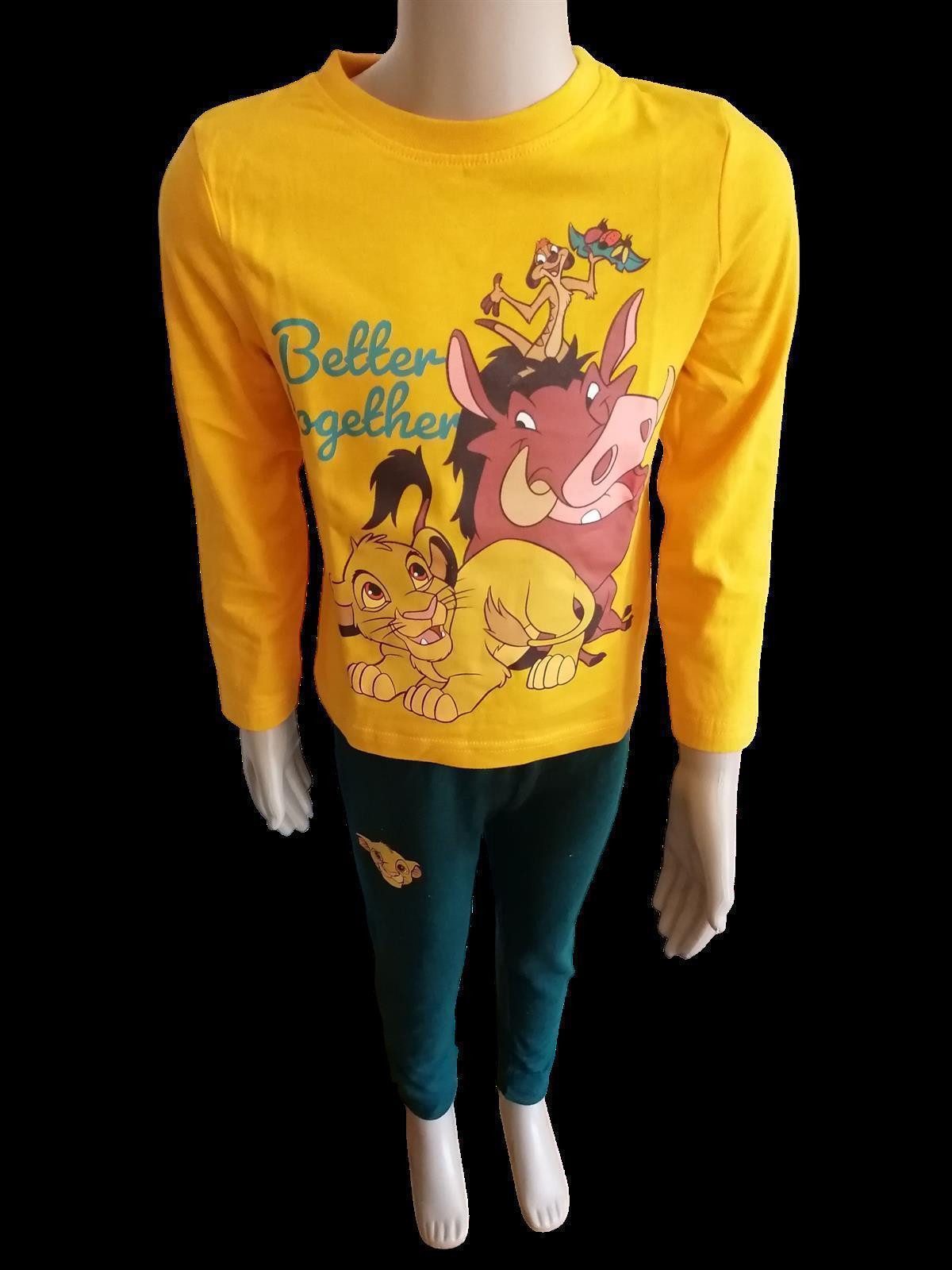 Disney The Lion King Pyjama König der Löwen Pyjama Jungen „Better Together“, Grau/Grün oder Gelb/ (Set, 2 tlg)