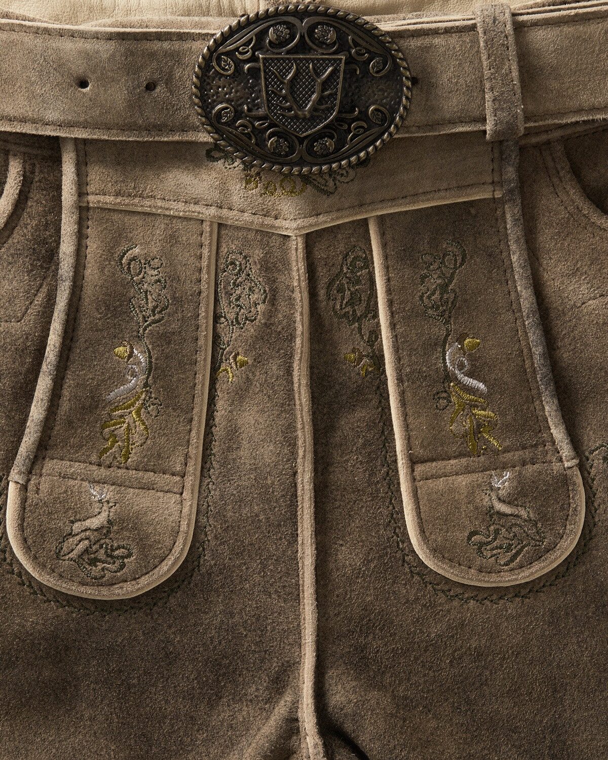 KRÜGER BUAM Trachtenlederhose Kurze Lederhose mit Gürtel