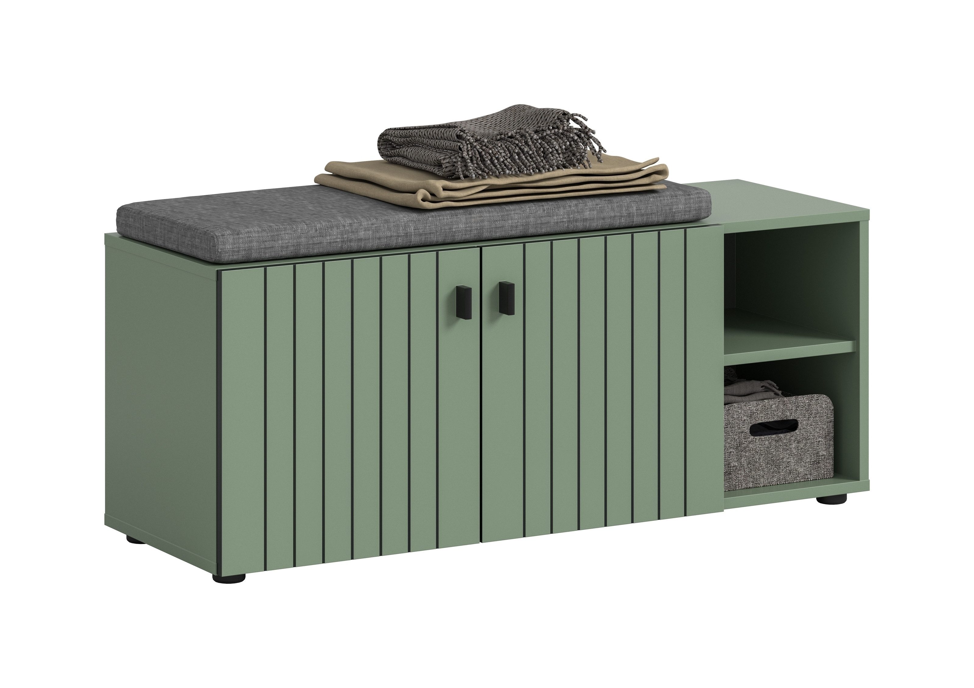 freiraum Sitzbank Station, in Smoke Green - 106x43x37cm (BxHxT)