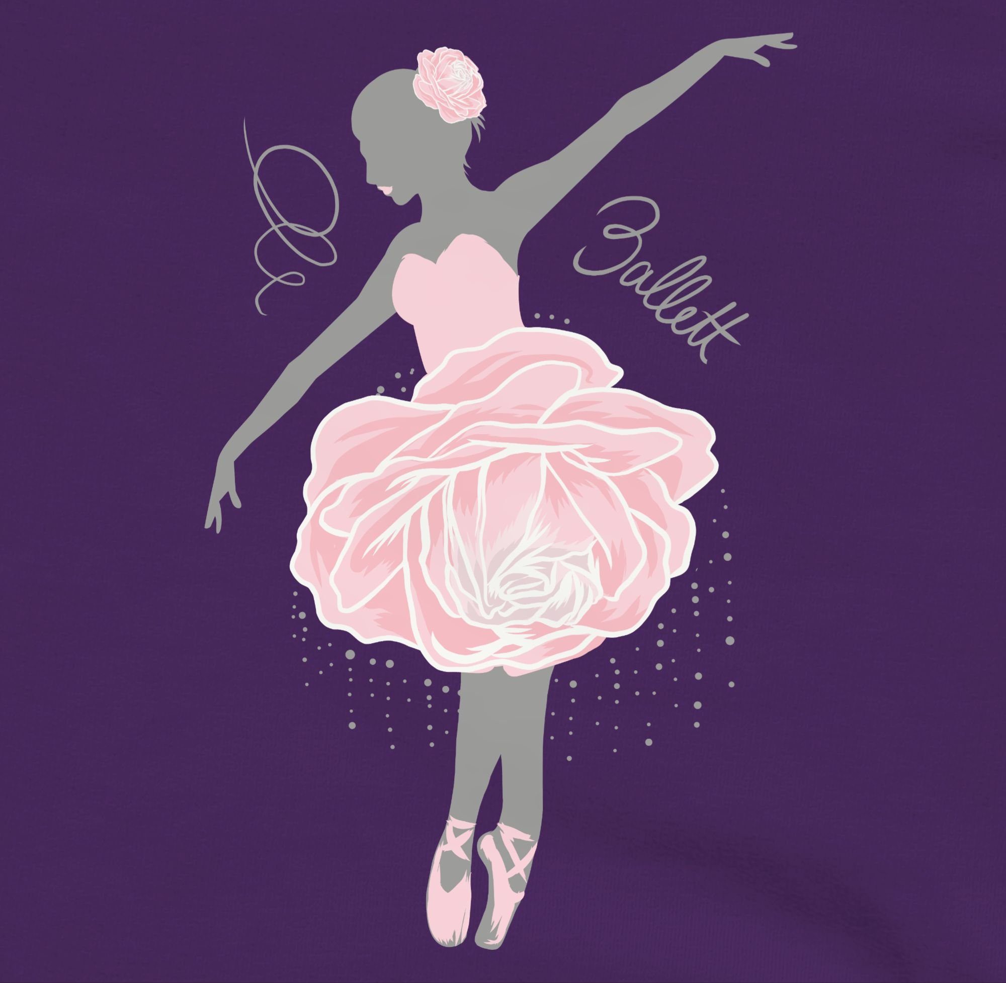 Shirtracer Hoodie Ballerina - Sport Kinder grau/rosa Kleidung Lila 2
