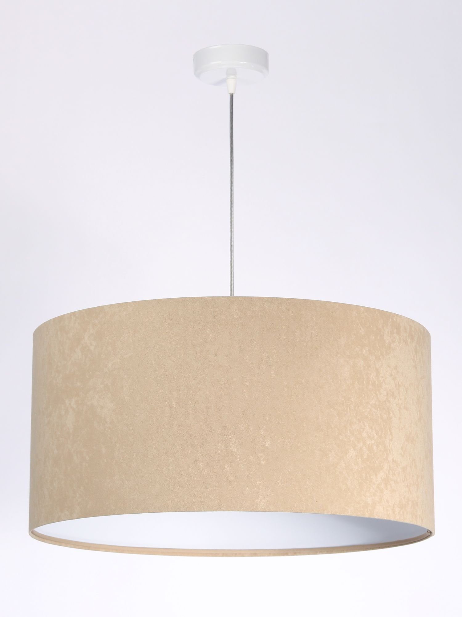 Licht-Erlebnisse Pendelleuchte AYLMER, ohne Leuchtmittel, Hängeleuchte Schlafzimmer Beige Stoffschirm wohnliche Pendelleuchte. € 113,95