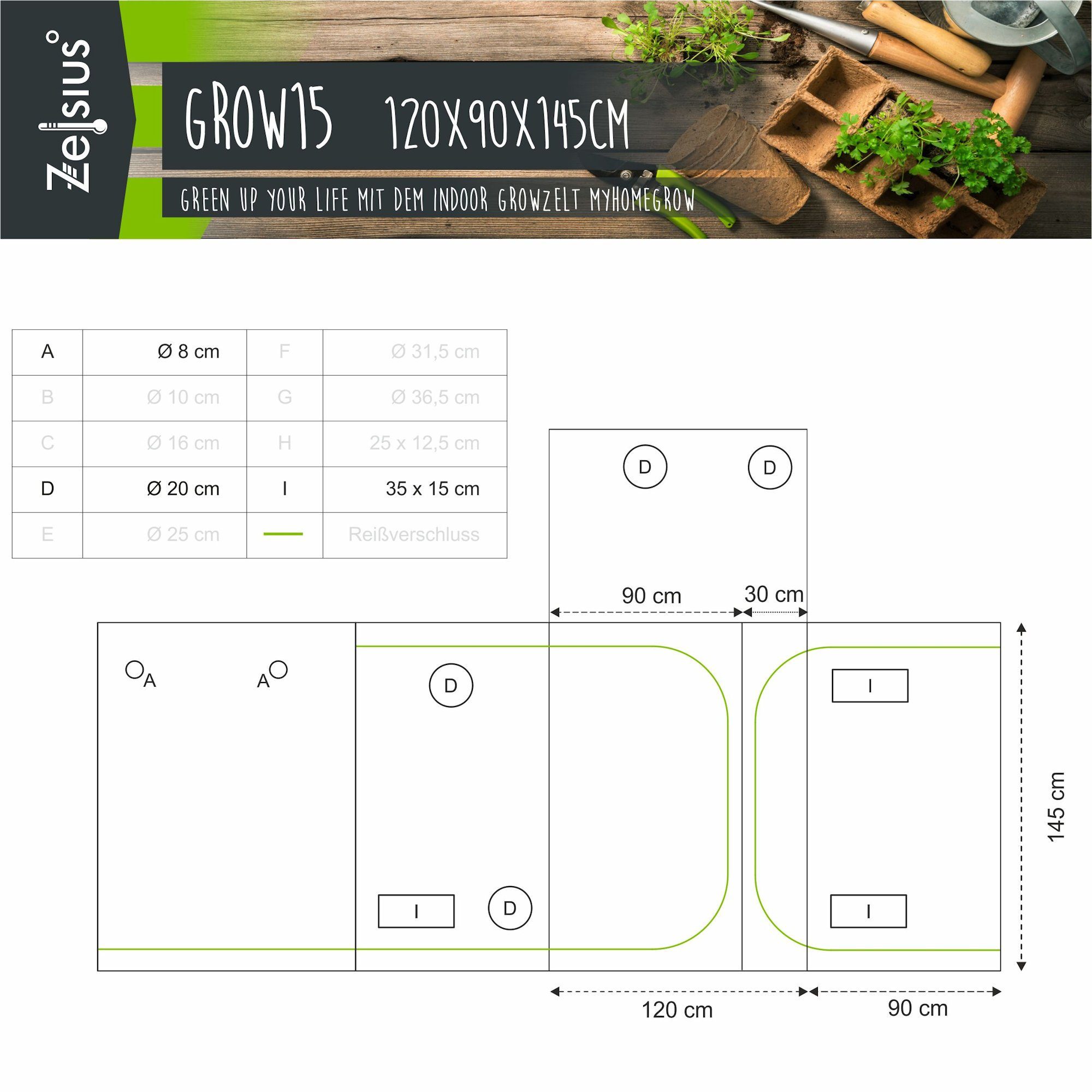 Zelsius Gewächshaus Grow Tent 120 x günstig online kaufen