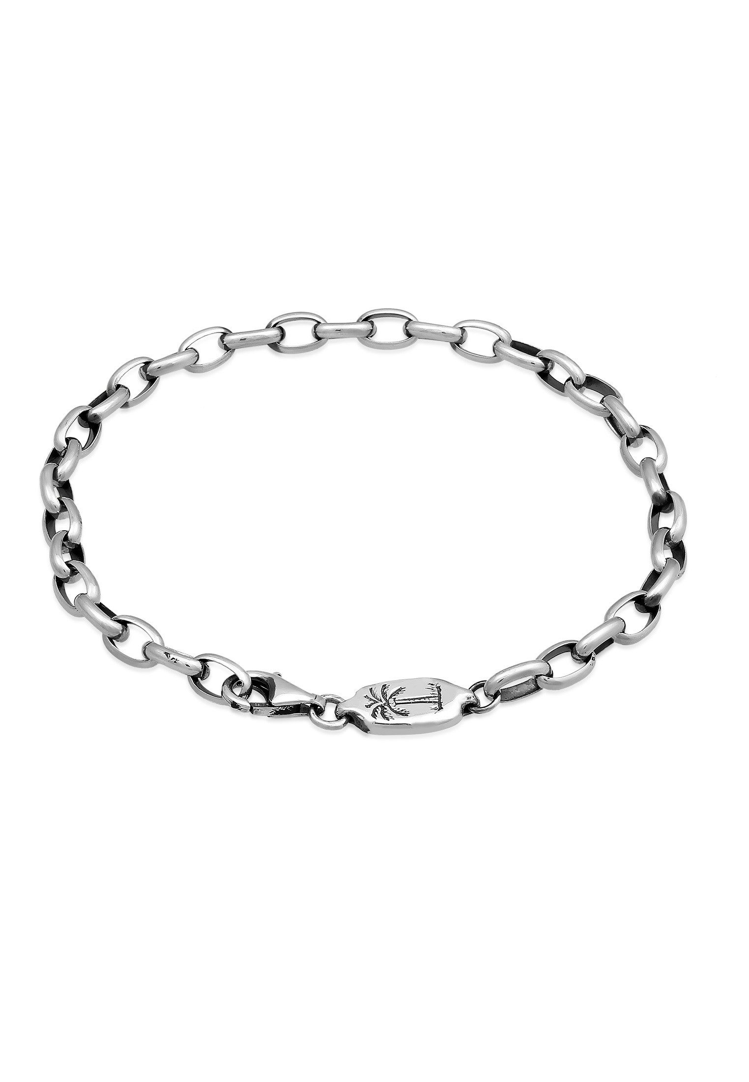 HAZE & GLORY Silberarmband Ankerkette Palme Basic 925 Silber, Palme