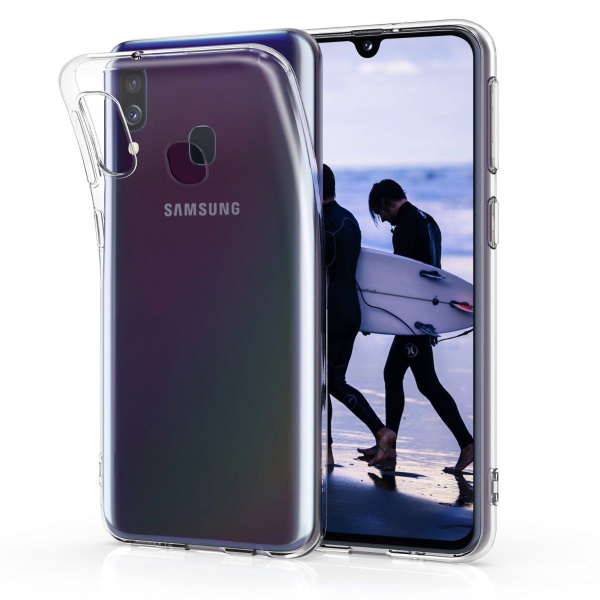 kwmobile Handyhülle, Hülle kompatibel mit Samsung Galaxy A40 - Silikon  Handyhülle transparent - Handy Case gummiert