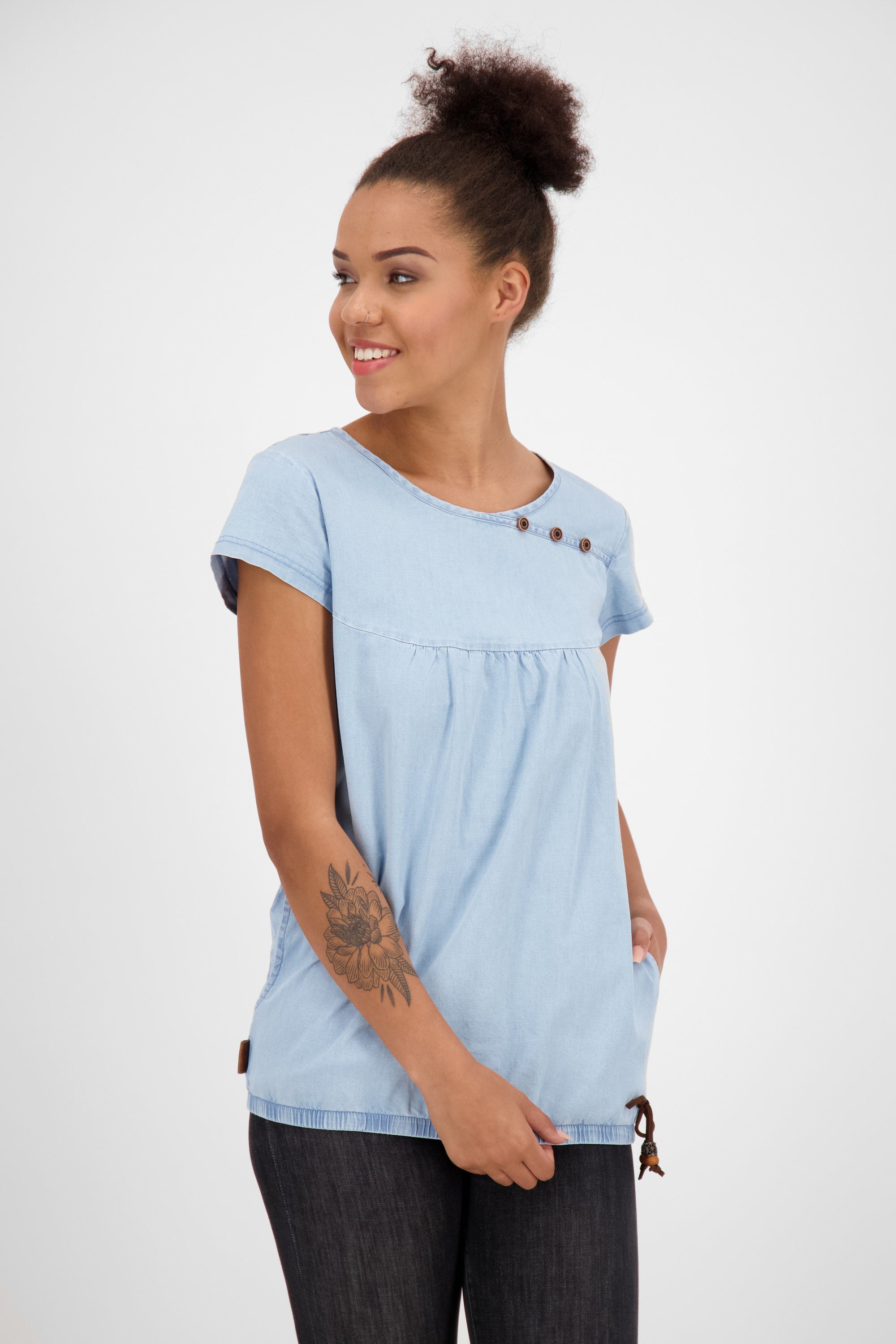 Neuer Versandhandel Alife & Kickin T-Shirt SummerAK denim Shirt Damen DNM light