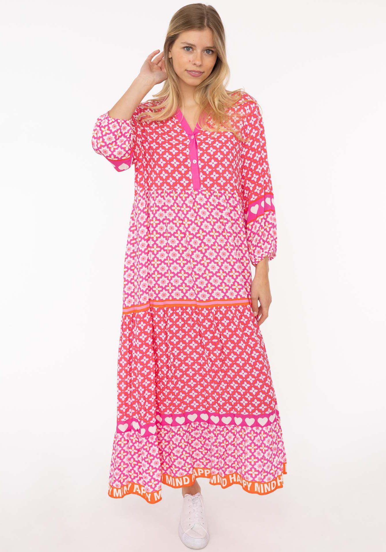 Zwillingsherz Maxikleid "Dreams" mit Mustermix, Knopfleiste günstig online kaufen