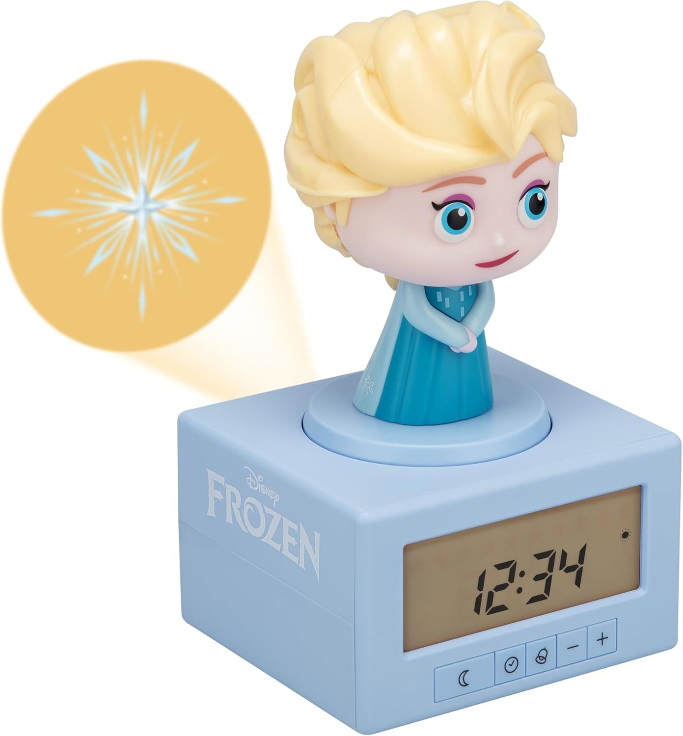 Paladone Kinderwecker Elsa Frozen Disney Schlaftrainingswecker mit Nachtlicht mit lichtbasierter Schlafanzeige