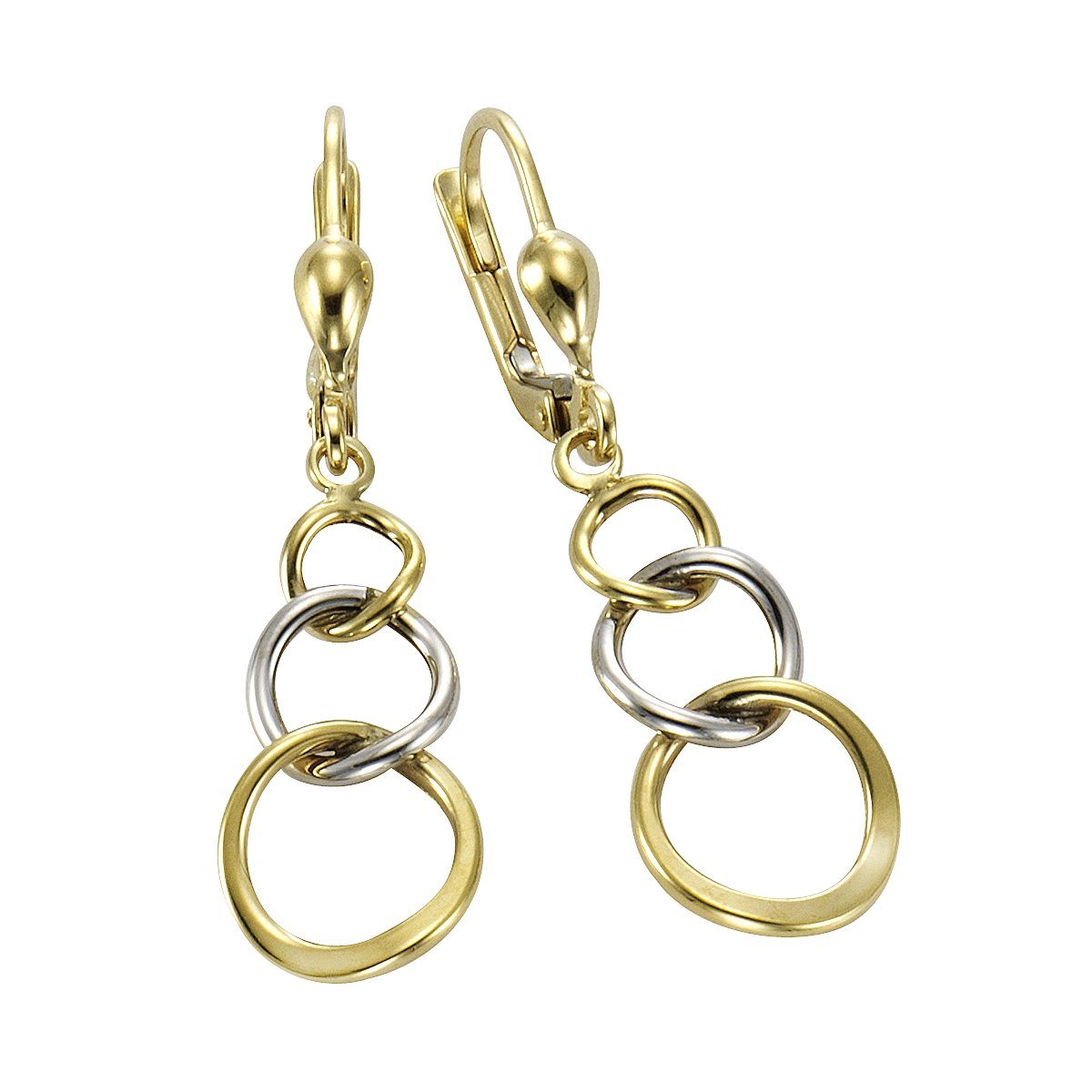Vivance Paar Ohrhänger 375 Gold zweifarbig Ringe