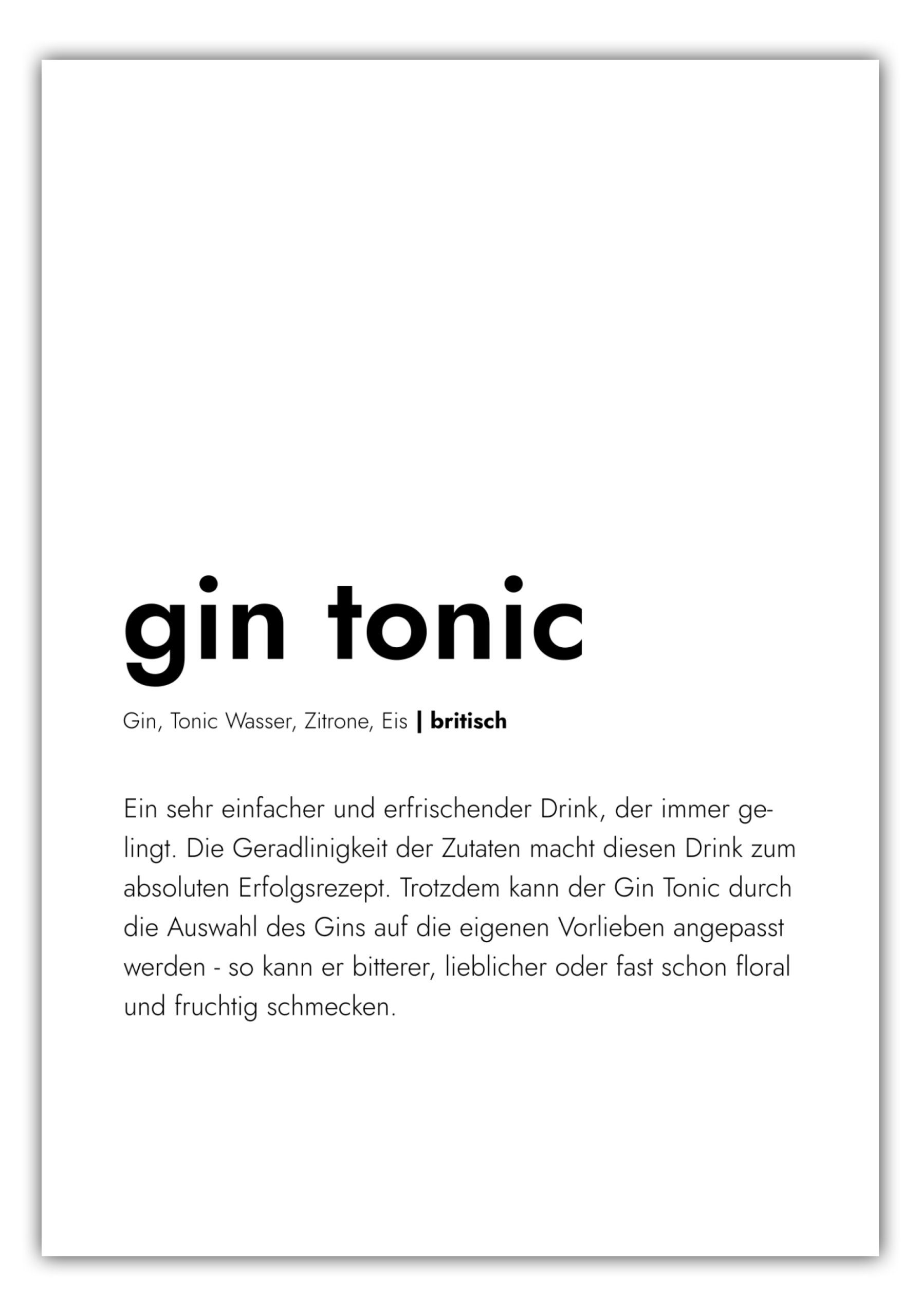MOTIVISSO Poster Gin Tonic - Definition