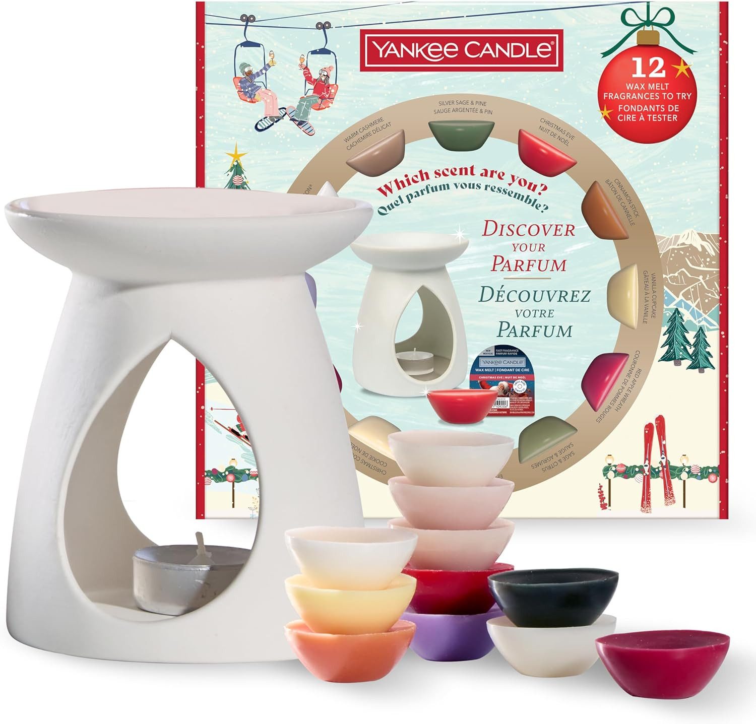 Yankee Candle Duftkerze Duftwachs-Geschenkset, 12 Duftwachse, 1 Warmer und 1 Teelicht (1-tlg)