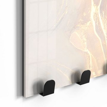 DEQORI Kleiderhaken 'Marmorgrafik in Pastell', Glas Garderobe Paneel magnetisch beschreibbar