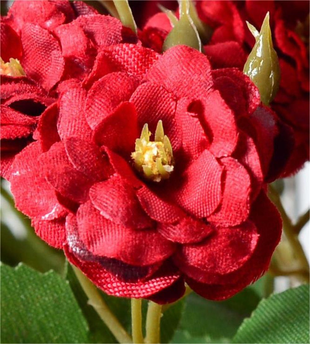 Blumenarrangement, Künstliche 5Sträuße Kunstblumenstrauß Hochzeit Dekoration Blume, Rouemi, Rose Home Rose Orange