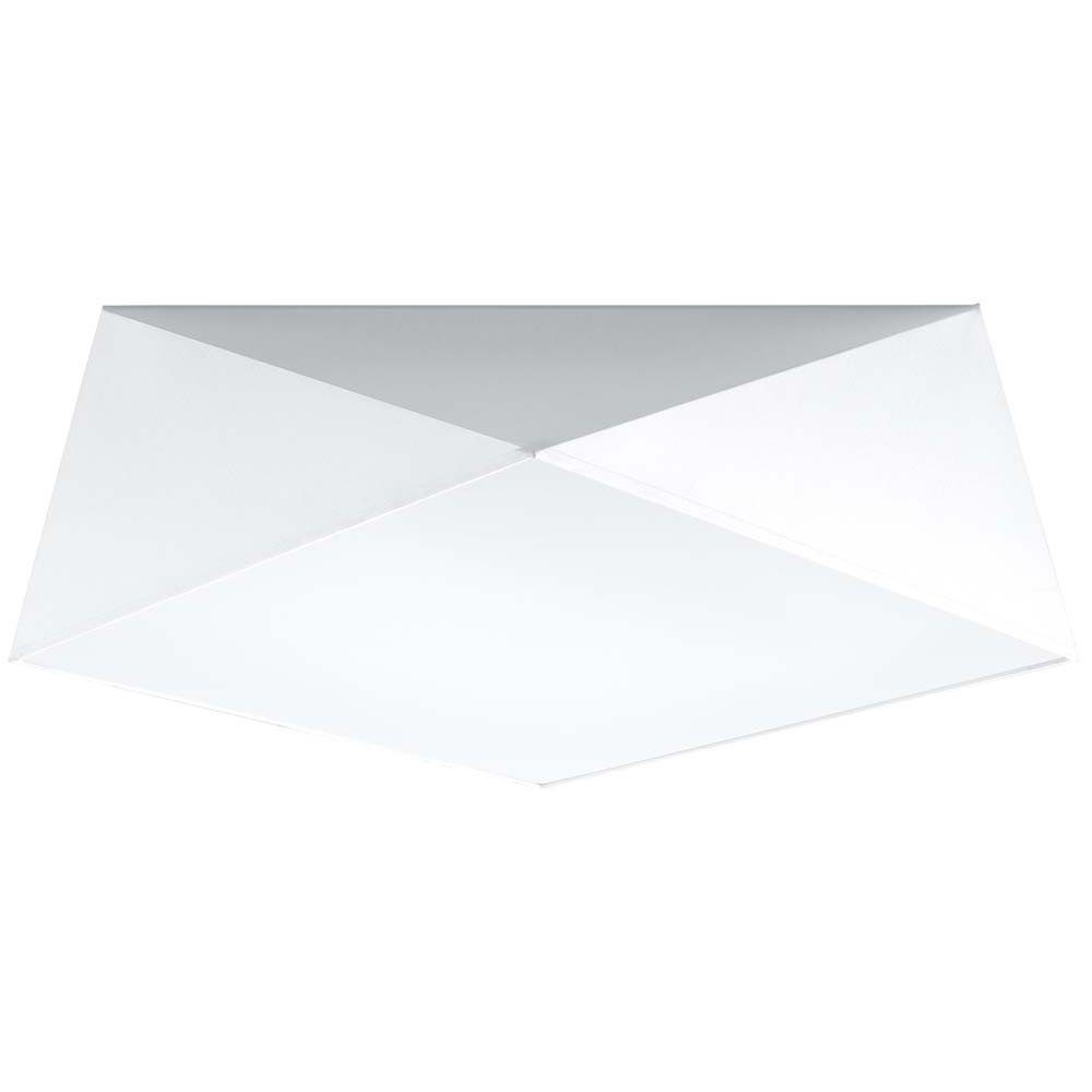etc-shop Deckenleuchte, Leuchtmittel nicht inklusive, Deckenleuchte Deckenlampe PVC Weiß Hexagon modern Esszimmer Wohnzimmer