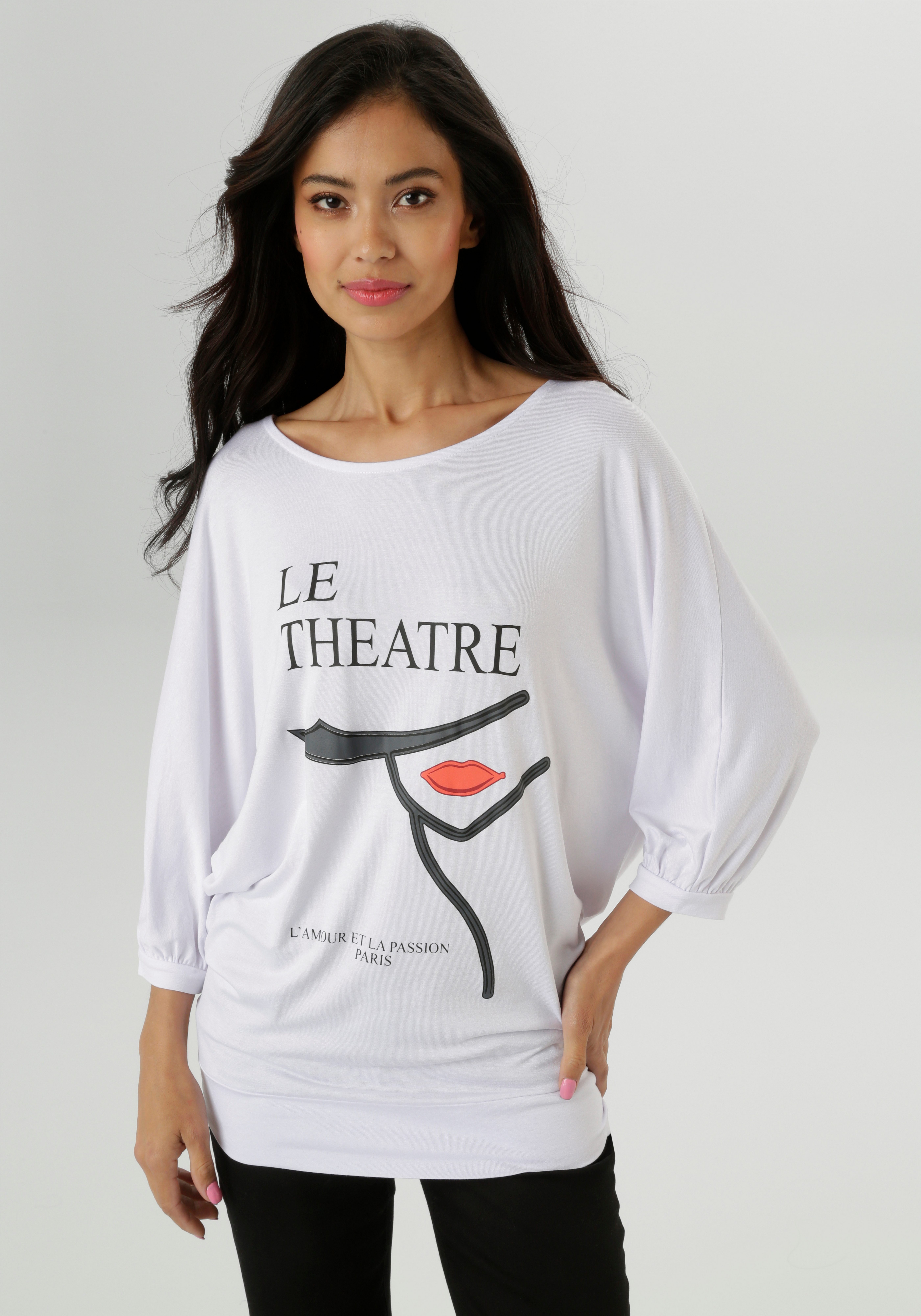 Aniston SELECTED 3/4-Arm-Shirt mit femininen Druck günstig online kaufen