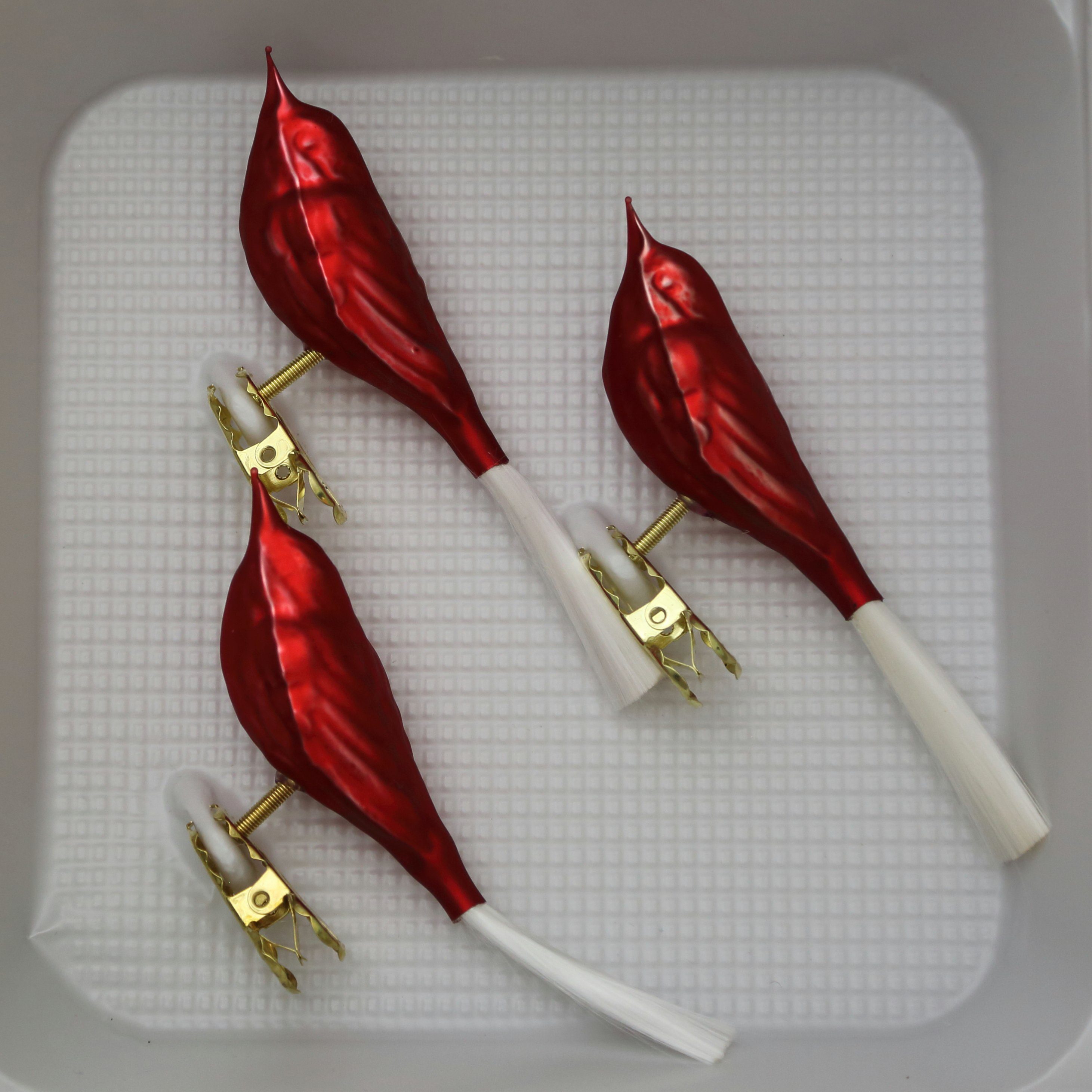 Lauschaer Glas Christbaumschmuck Christbaumschmuckvögel in verschiedenen Farben